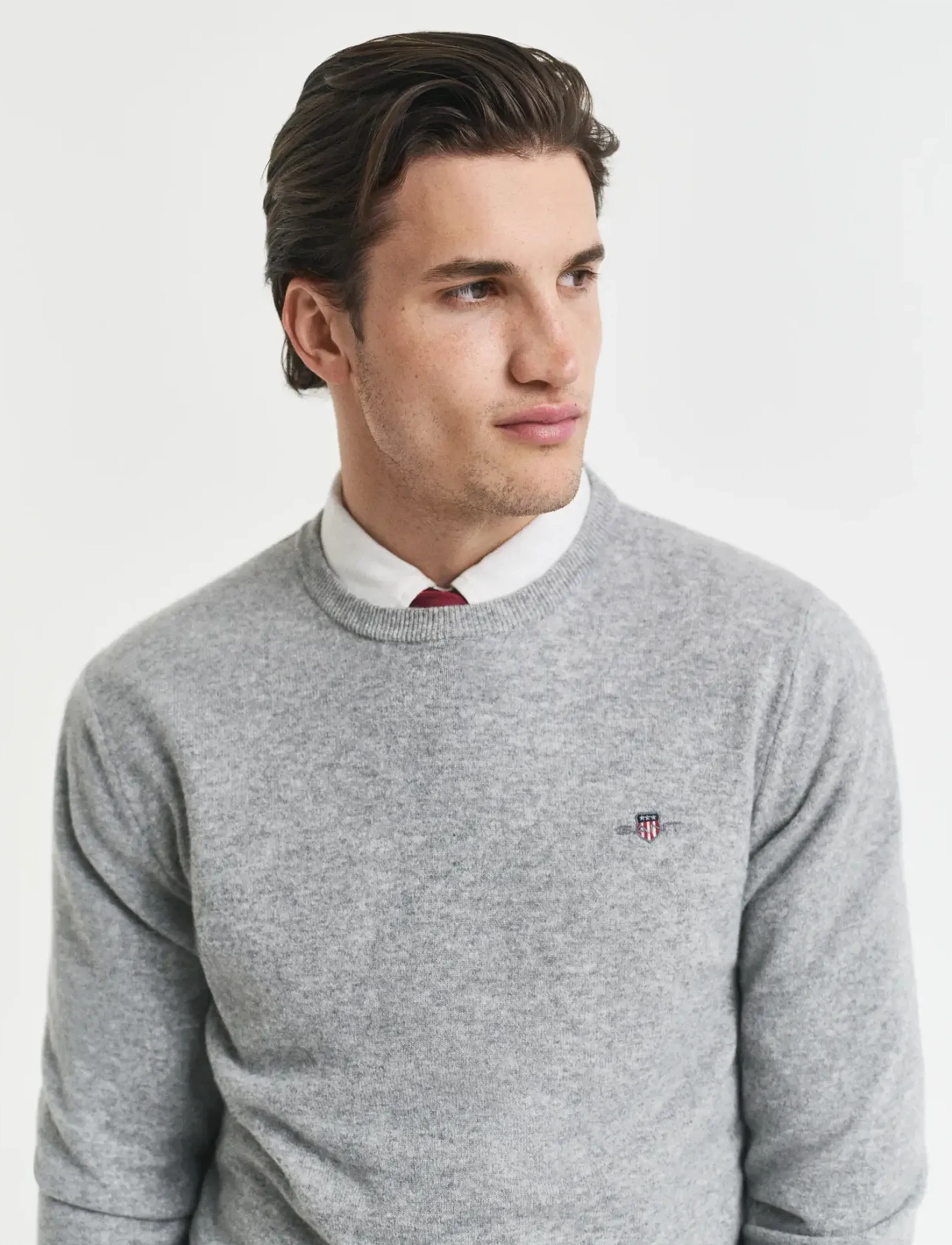 Gant - SUPERFINE LAMBSWOOL C-NECK - rundhals - grey melange - 4