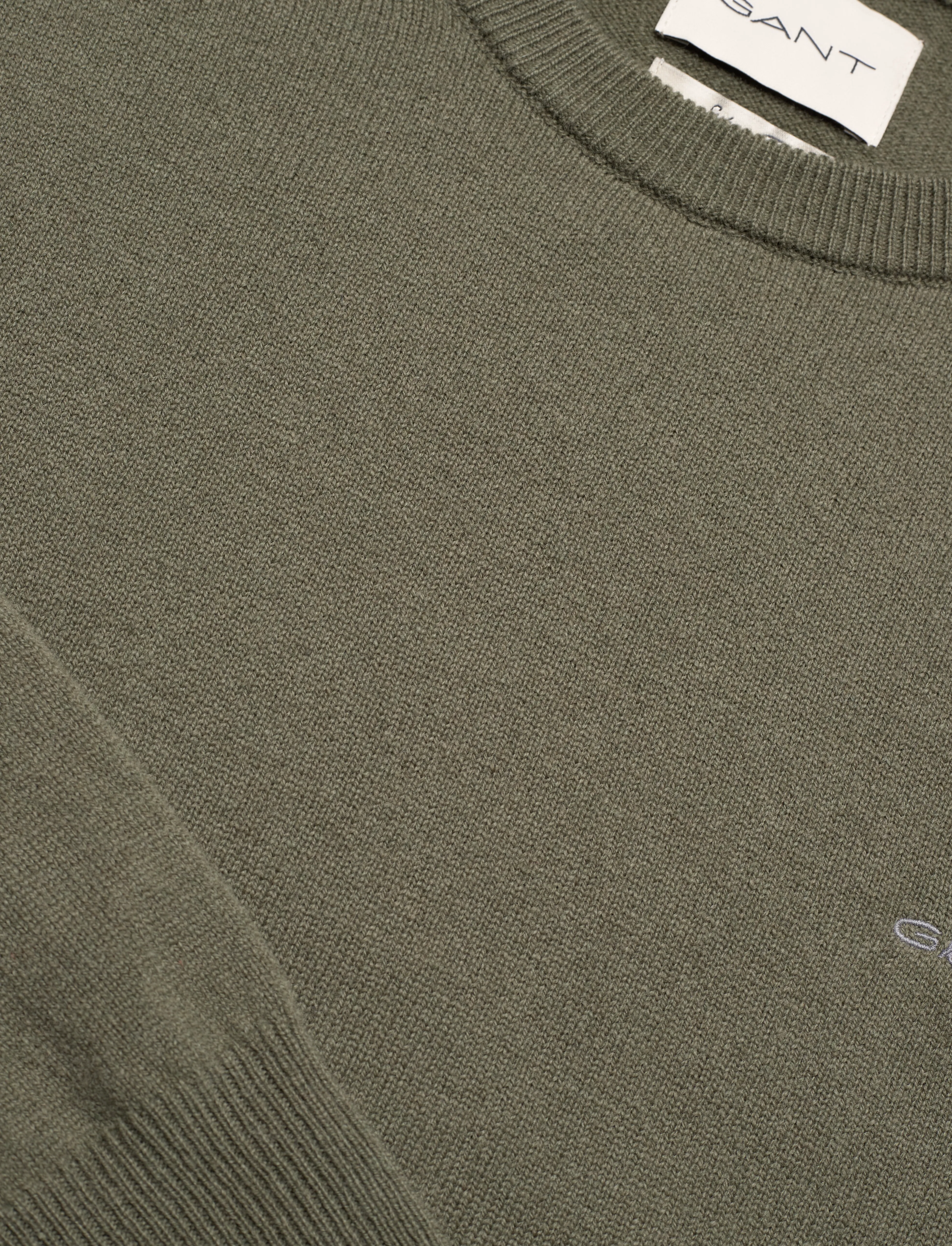 Gant - SUPERFINE LAMBSWOOL C-NECK - basic-strickmode - juniper green - 2