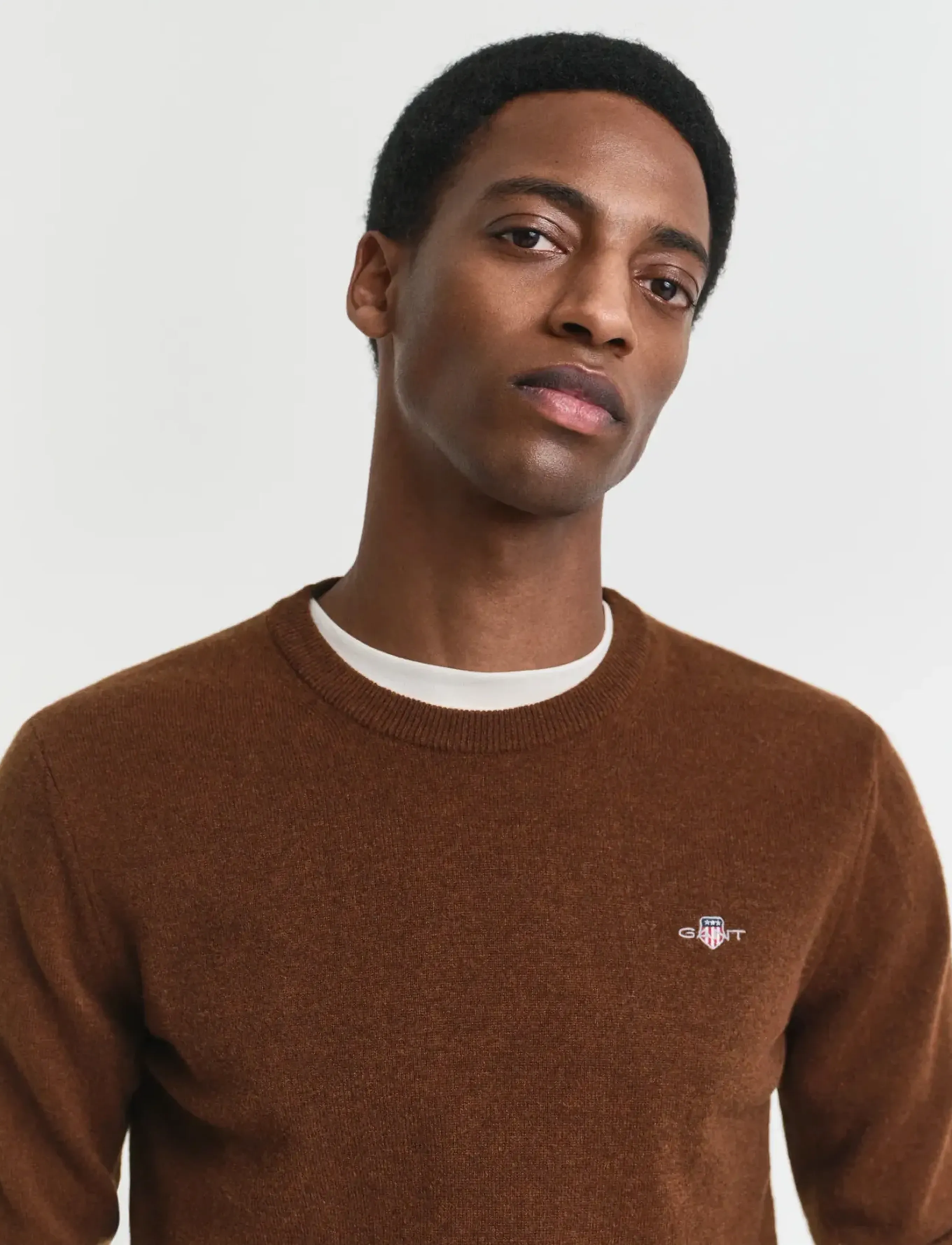 Gant - SUPERFINE LAMBSWOOL C-NECK - rund hals - mahogany brown - 3