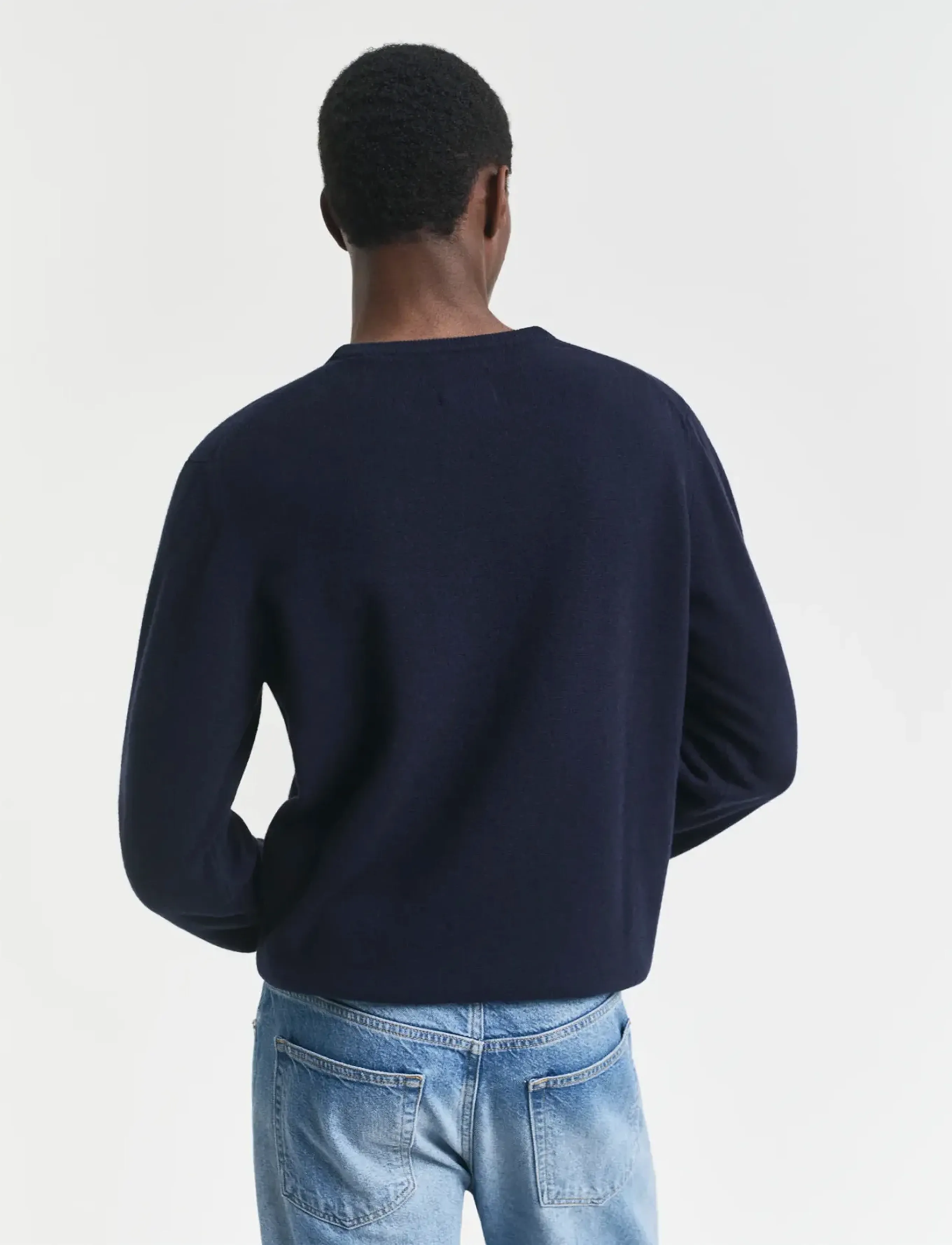 Gant - SUPERFINE LAMBSWOOL C-NECK - rund hals - marine - 3