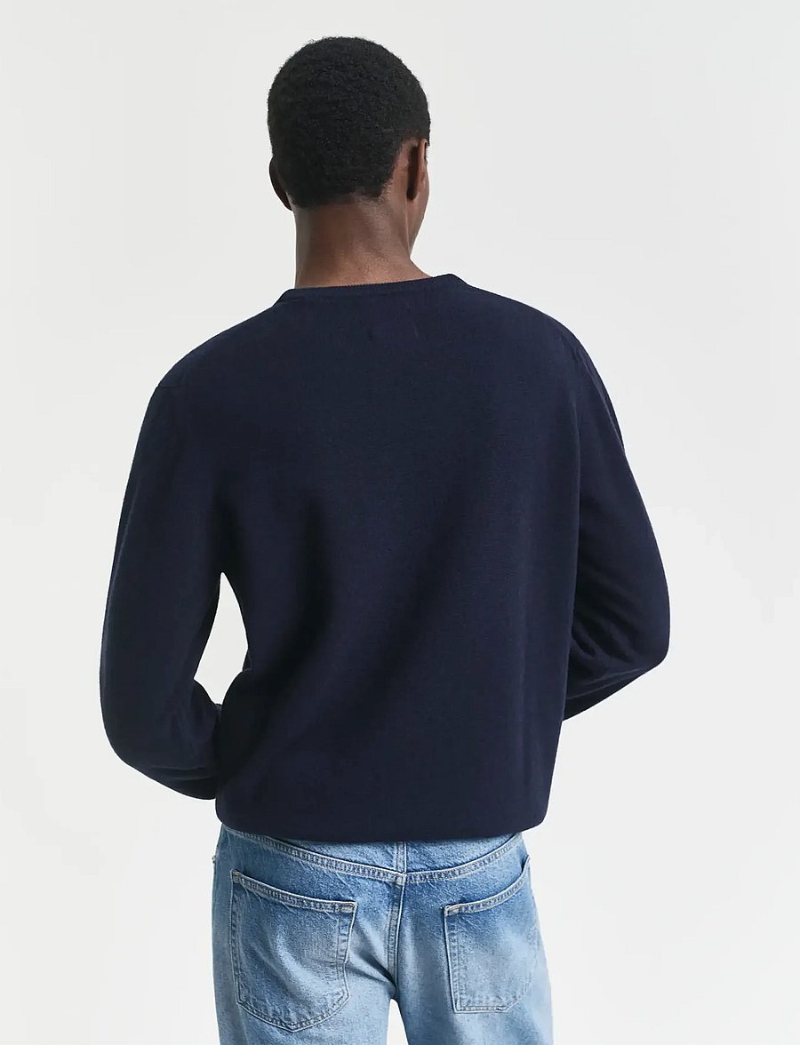 Gant - SUPERFINE LAMBSWOOL C-NECK - pyöreäaukkoiset - marine - 3