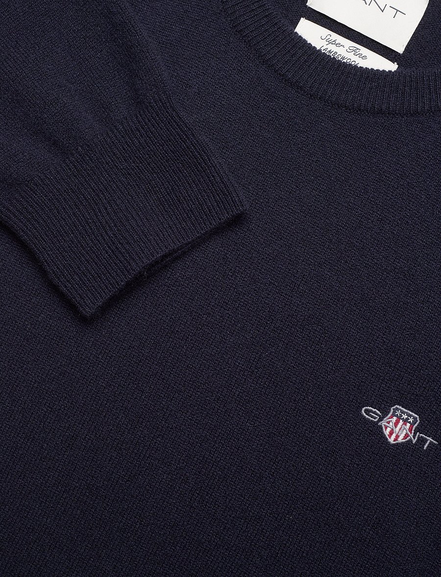 Gant - SUPERFINE LAMBSWOOL C-NECK - pyöreäaukkoiset - marine - 5