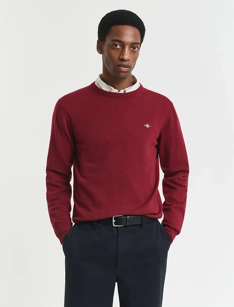 GANT - SUPERFINE LAMBSWOOL C-NECK - round necks - plumped red - 0
