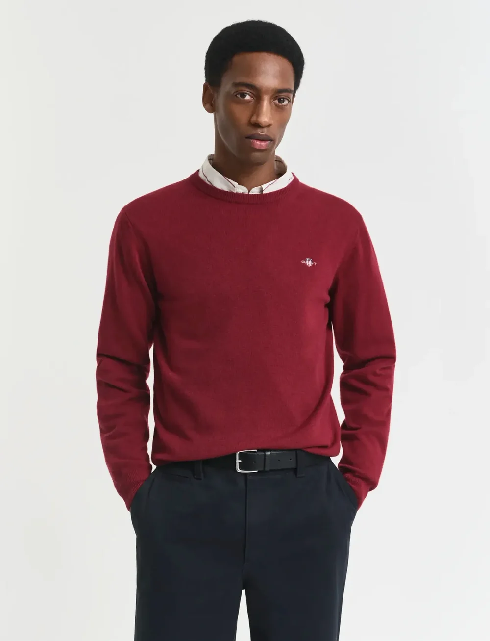 GANT - SUPERFINE LAMBSWOOL C-NECK - round necks - plumped red - 0