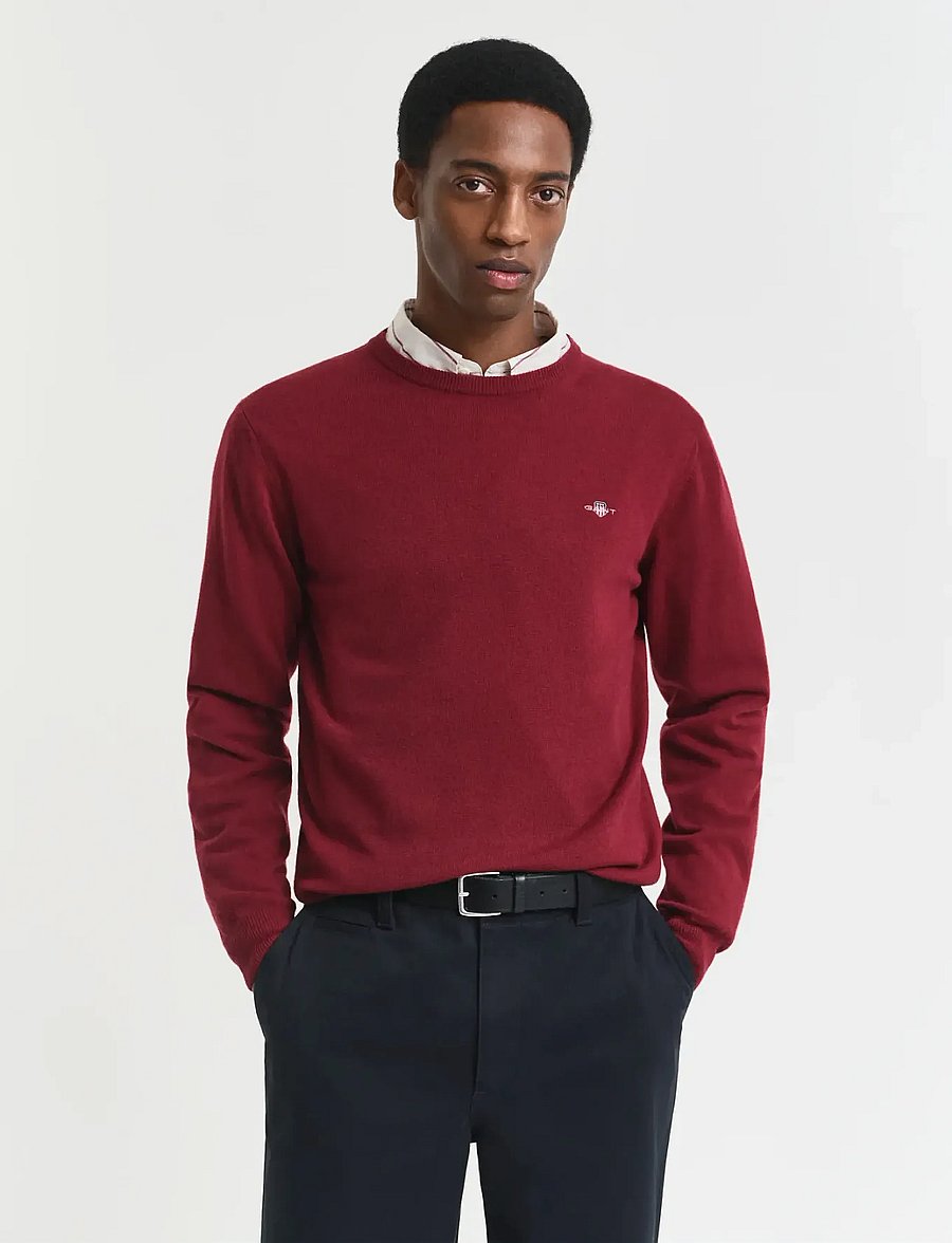 Gant - SUPERFINE LAMBSWOOL C-NECK - rundhals - plumped red - 0