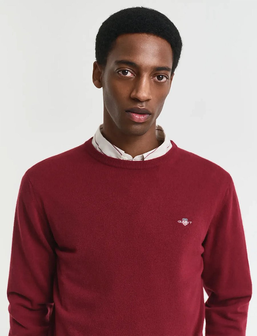 Gant - SUPERFINE LAMBSWOOL C-NECK - rundhals - plumped red - 4