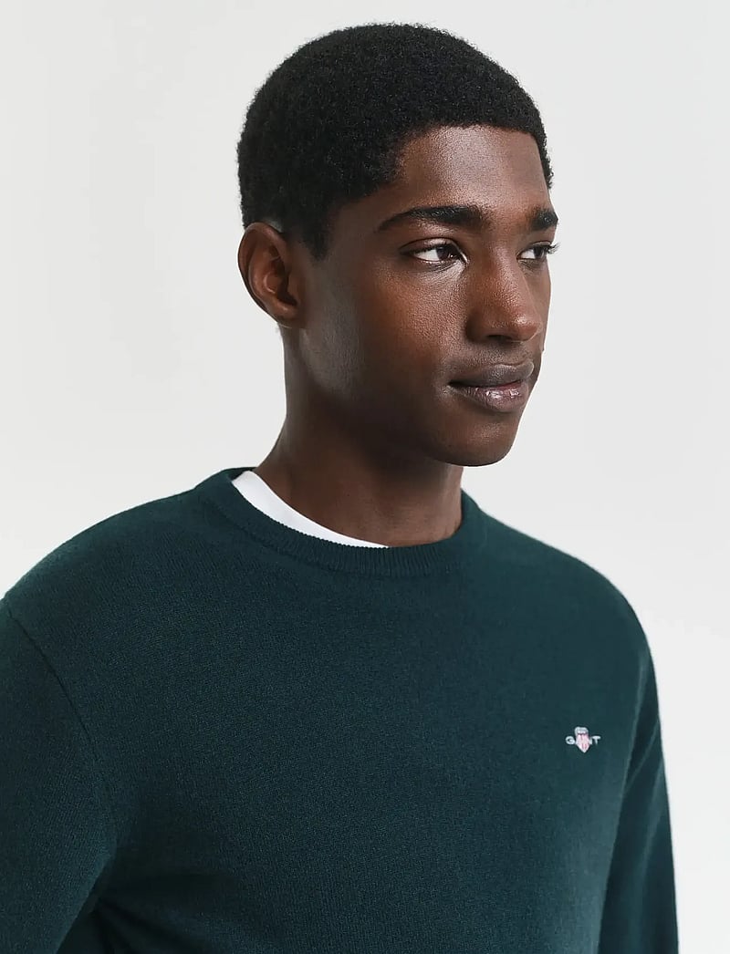 GANT - SUPERFINE LAMBSWOOL C-NECK - rund hals - tartan green - 4