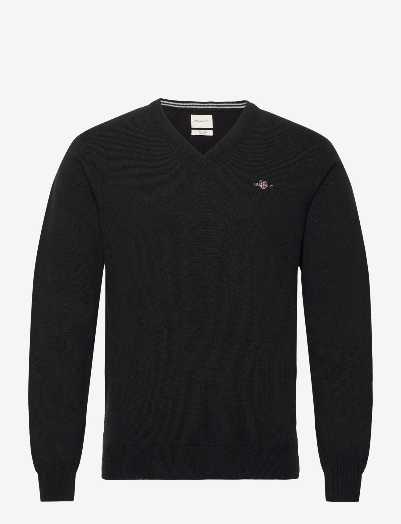GANT - SUPERFINE LAMBSWOOL V-NECK - v-hals - black - 1