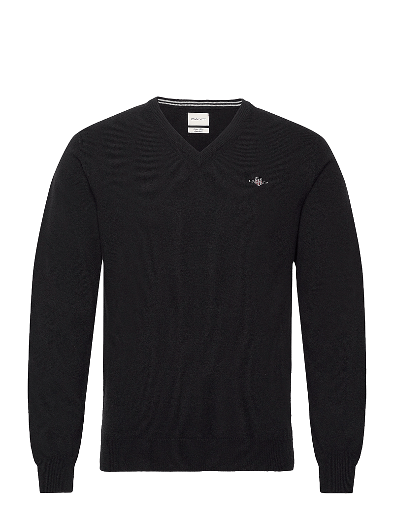 GANT - SUPERFINE LAMBSWOOL V-NECK - v-hals - black - 1