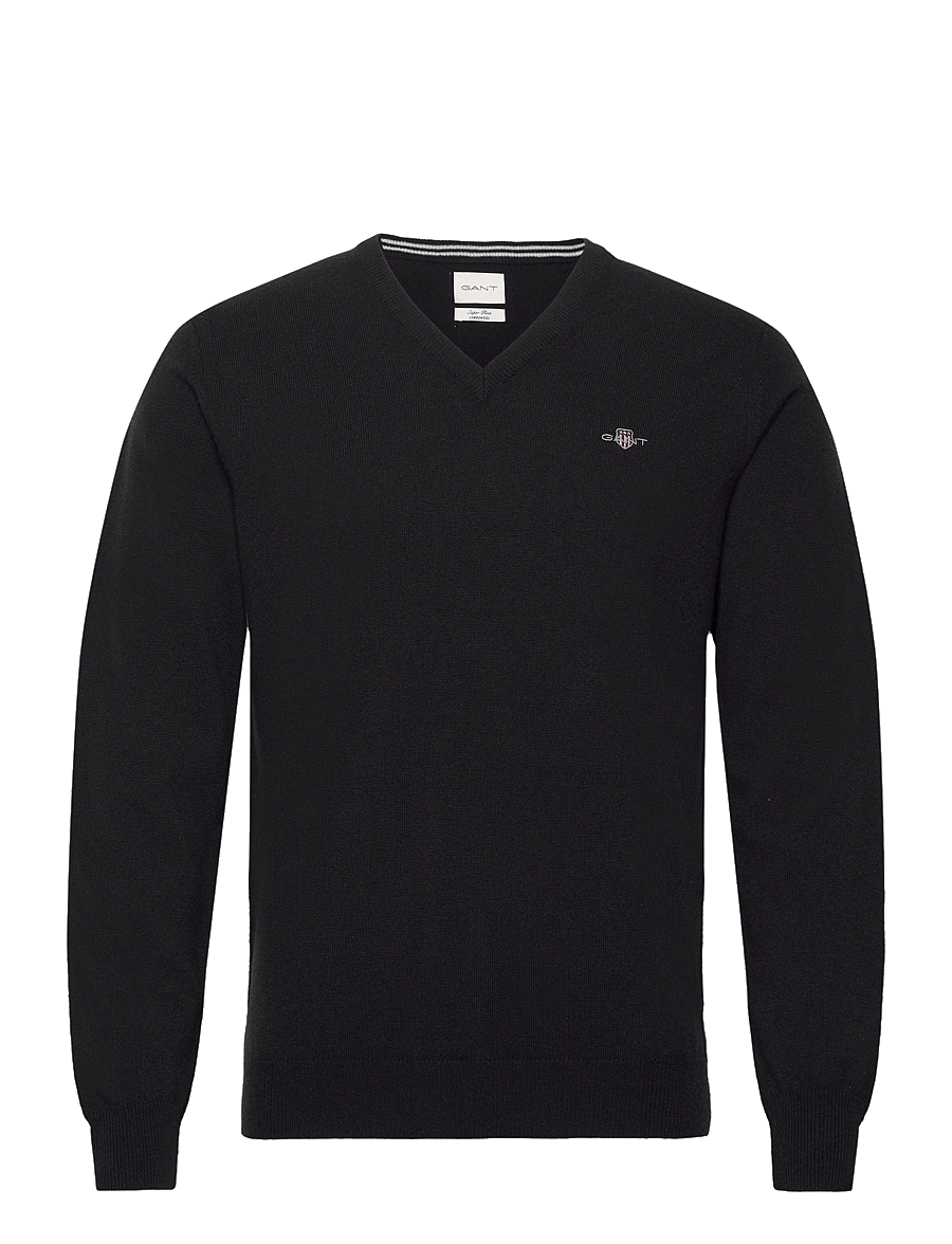 Gant - SUPERFINE LAMBSWOOL V-NECK - v-ausschnitt - black - 1