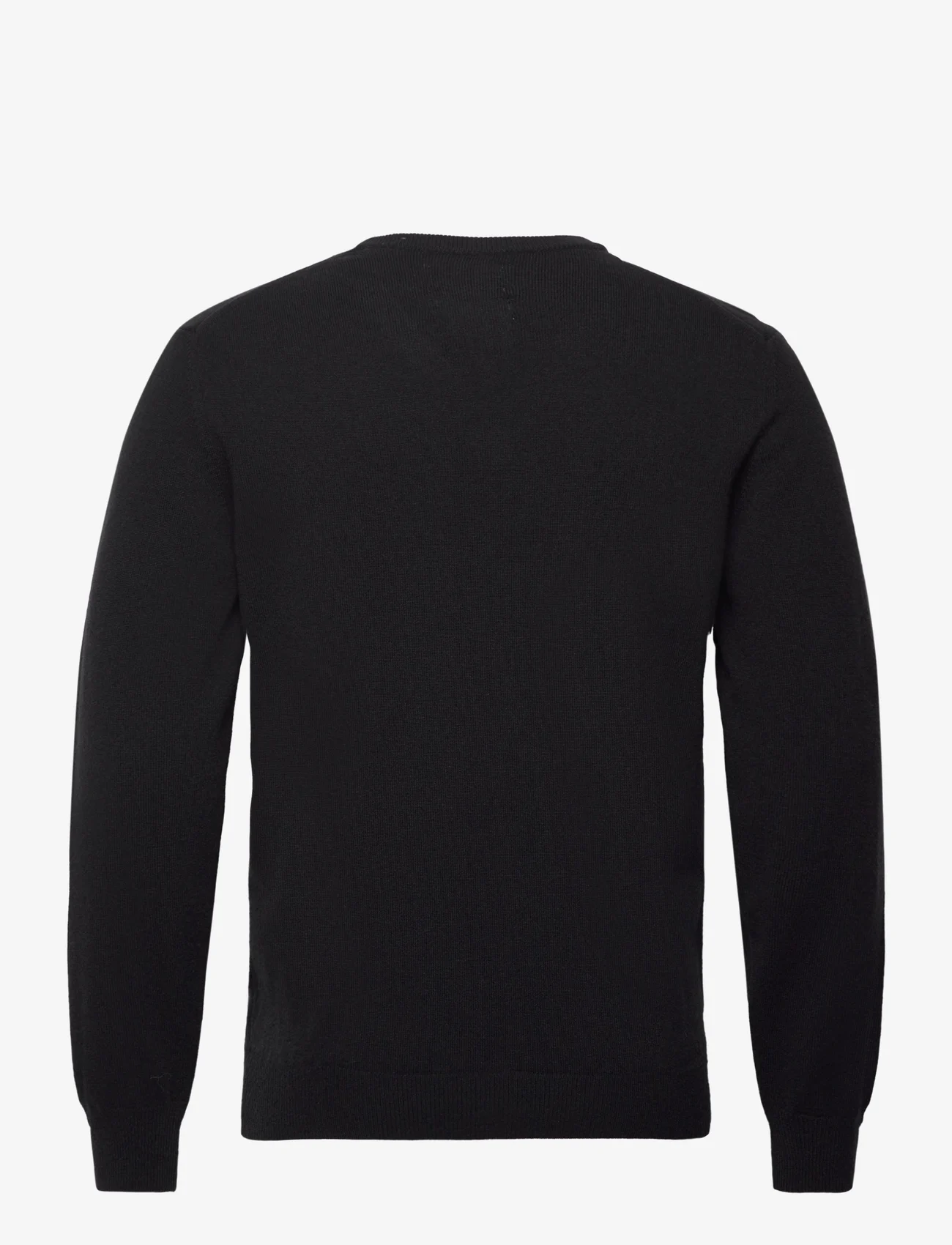 GANT - SUPERFINE LAMBSWOOL V-NECK - knitted v-necks - black - 1