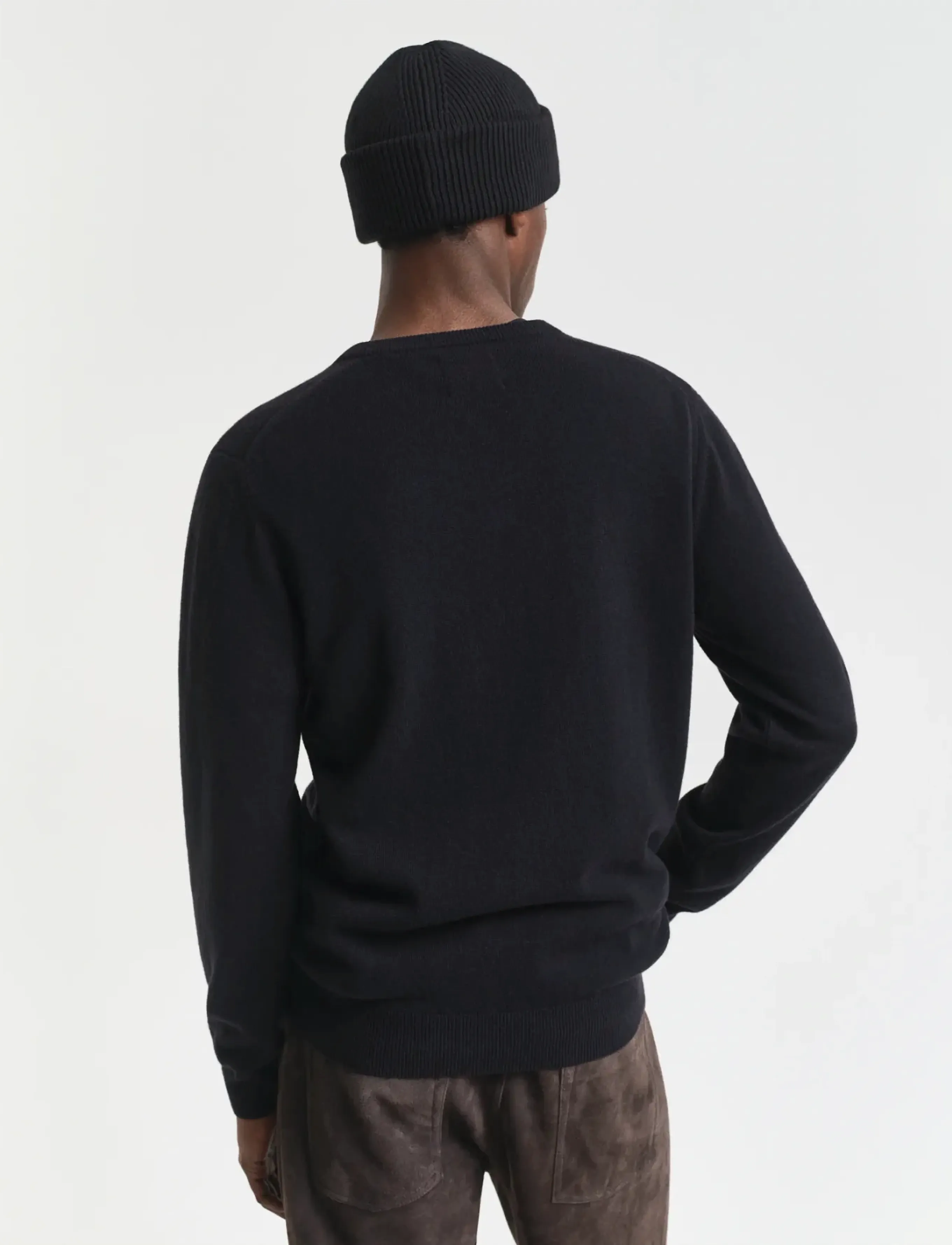 Gant - SUPERFINE LAMBSWOOL V-NECK - trøjer - black - 3