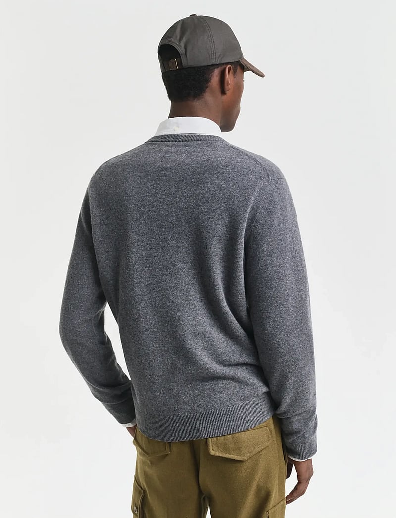 GANT - SUPERFINE LAMBSWOOL V-NECK - v-hals - charcoal melange - 3