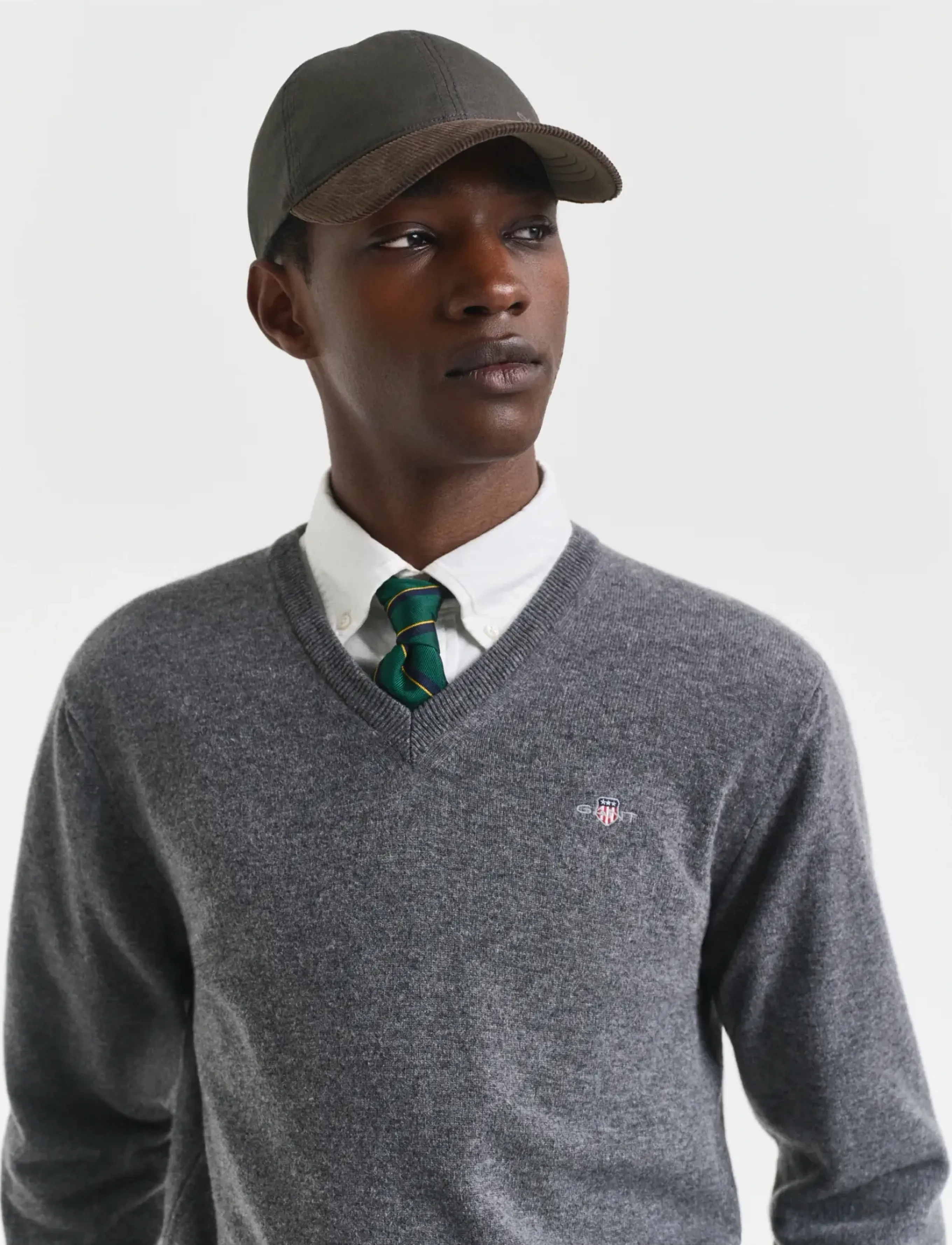 Gant - SUPERFINE LAMBSWOOL V-NECK - tavalised kudumid - charcoal melange - 4