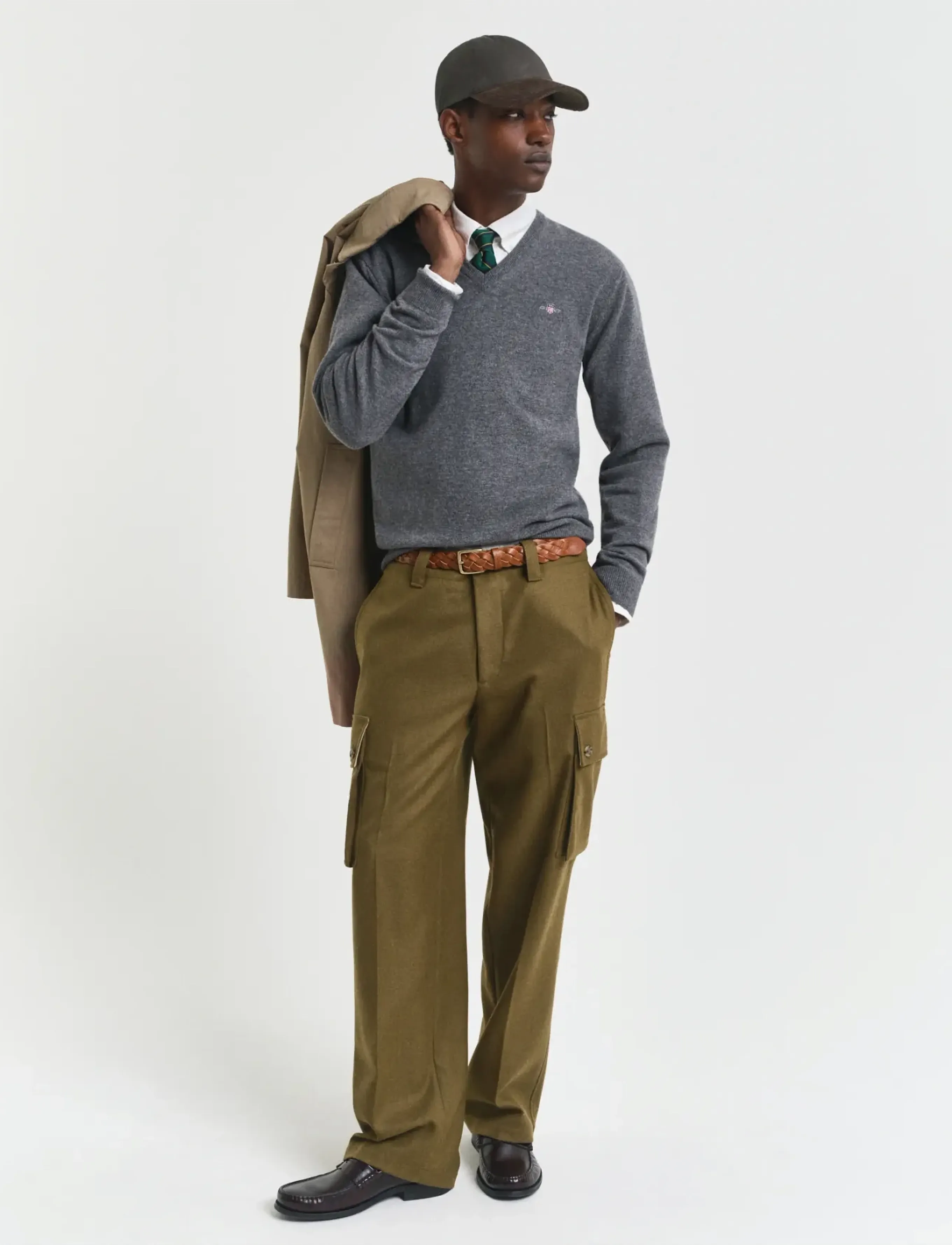 Gant - SUPERFINE LAMBSWOOL V-NECK - tavalised kudumid - charcoal melange - 5