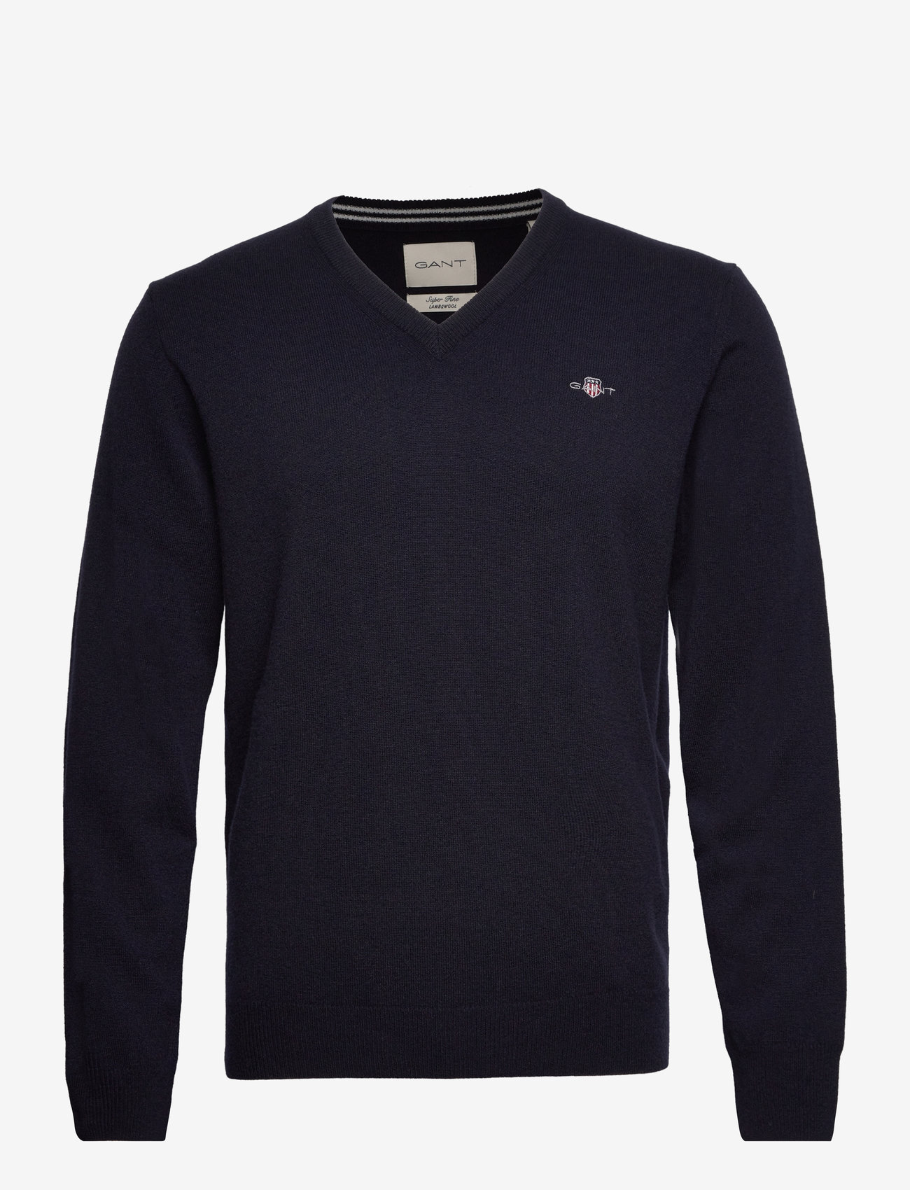 GANT - SUPERFINE LAMBSWOOL V-NECK - v-kaelusega kudumid - marine - 1