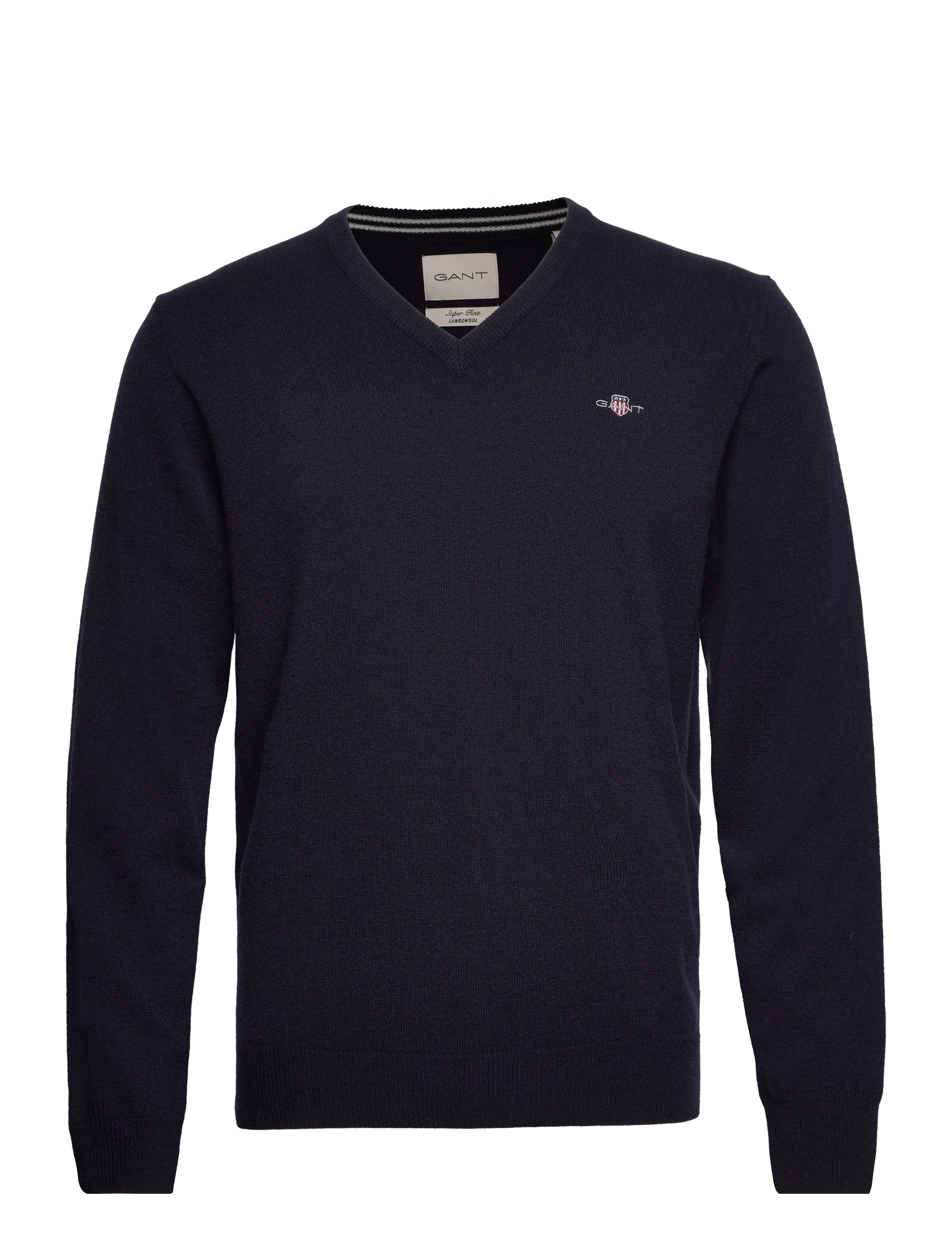 Gant SUPERFINE LAMBSWOOL V-NECK - Strik med v-hals - MARINE / navy