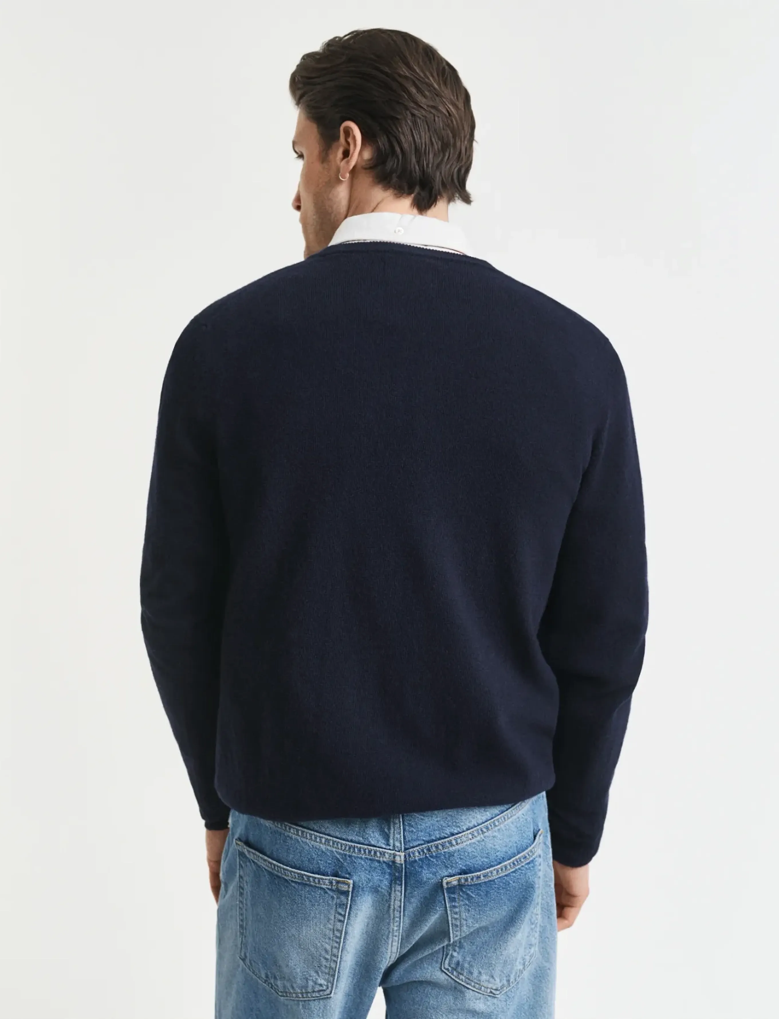 Gant - SUPERFINE LAMBSWOOL V-NECK - v-kaelusega kudumid - marine - 3