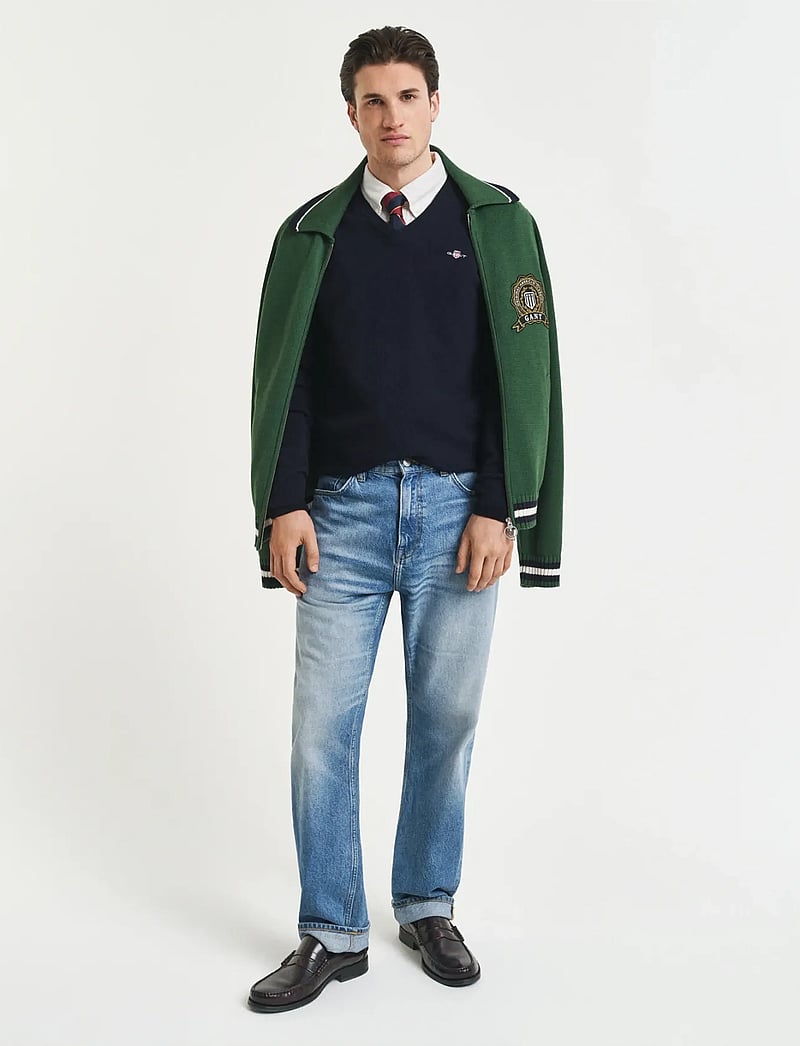 GANT - SUPERFINE LAMBSWOOL V-NECK - v-kaelusega kudumid - marine - 5
