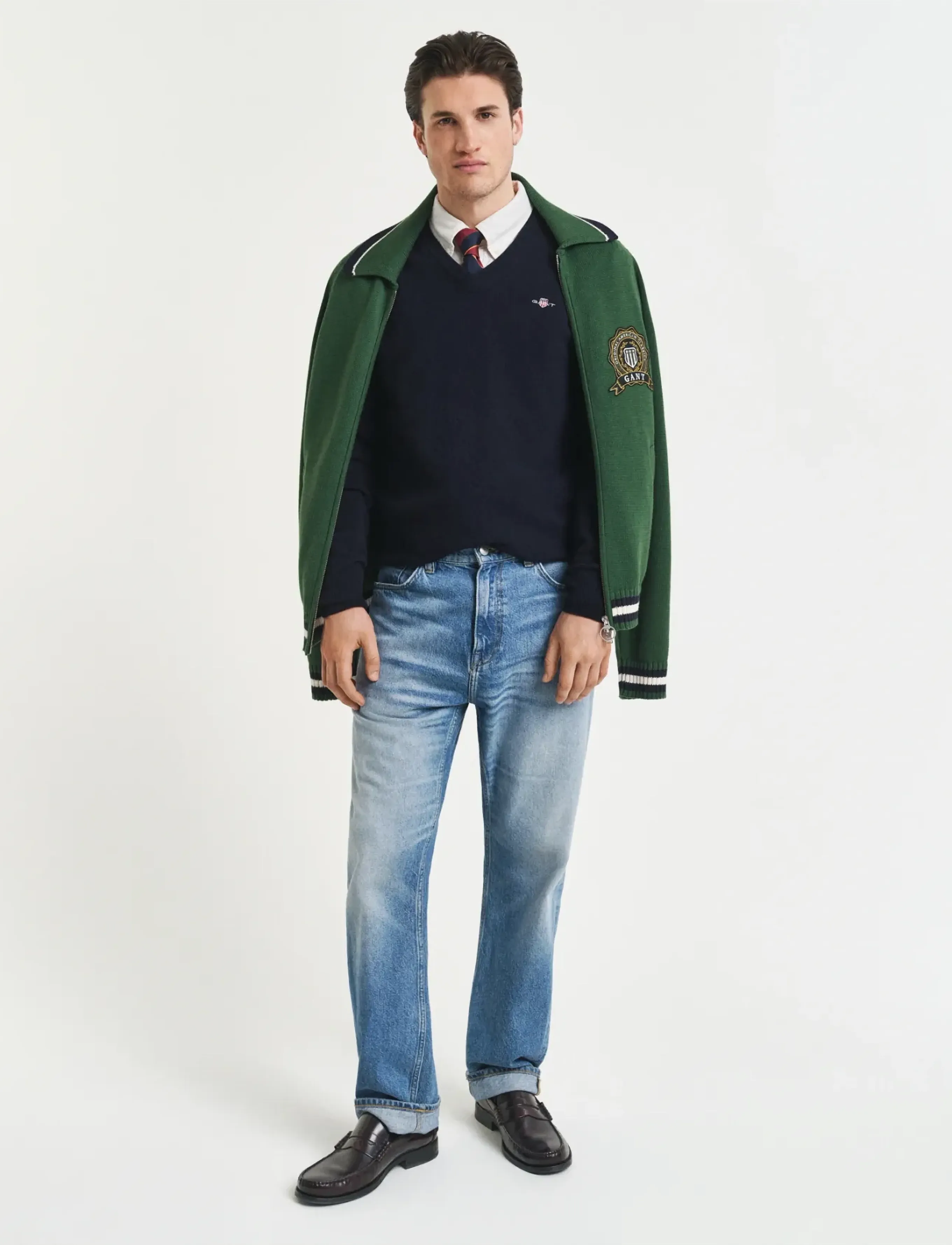 Gant - SUPERFINE LAMBSWOOL V-NECK - v-kaelusega kudumid - marine - 5