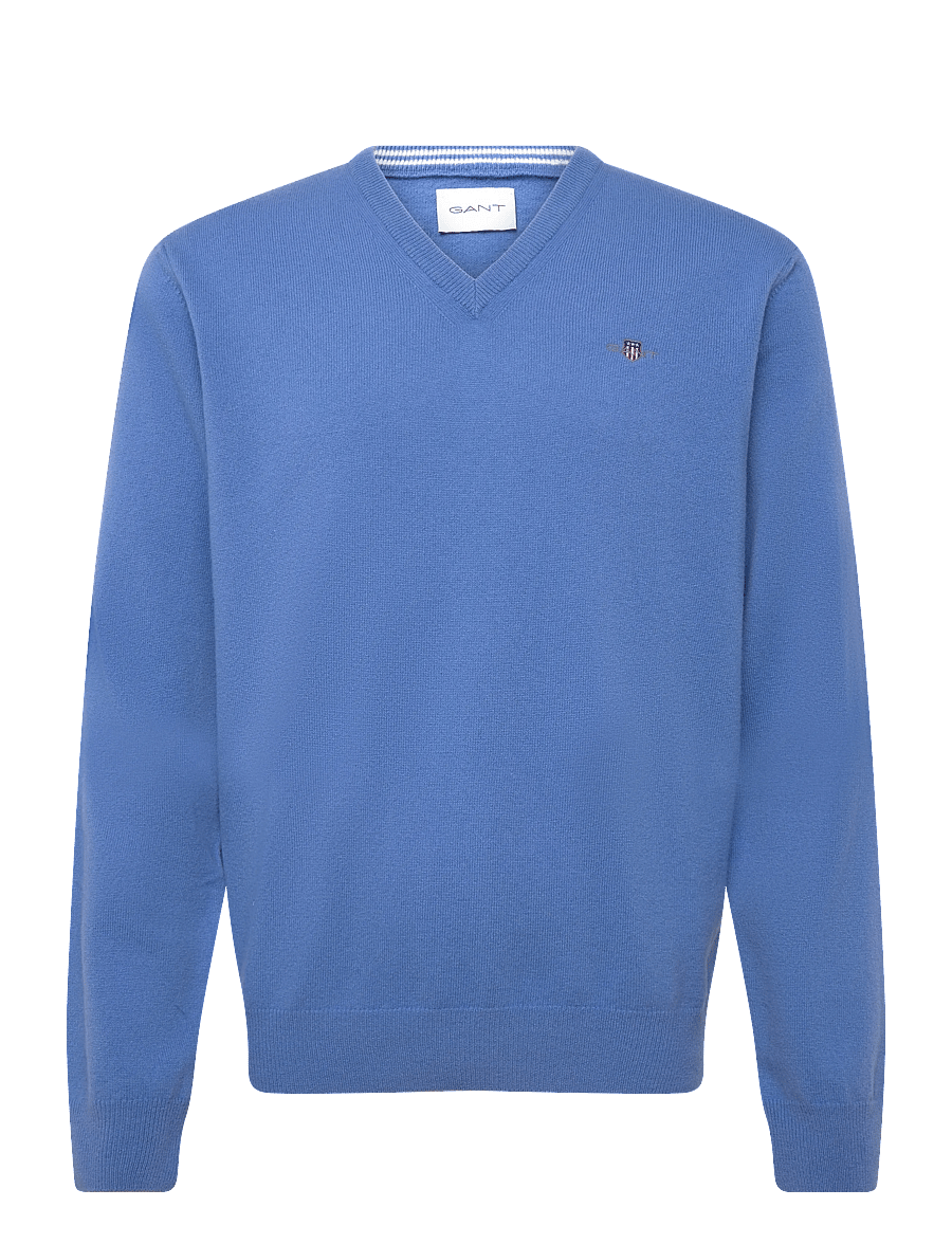 Gant - SUPERFINE LAMBSWOOL V-NECK - v-ausschnitt - perfect blue - 0