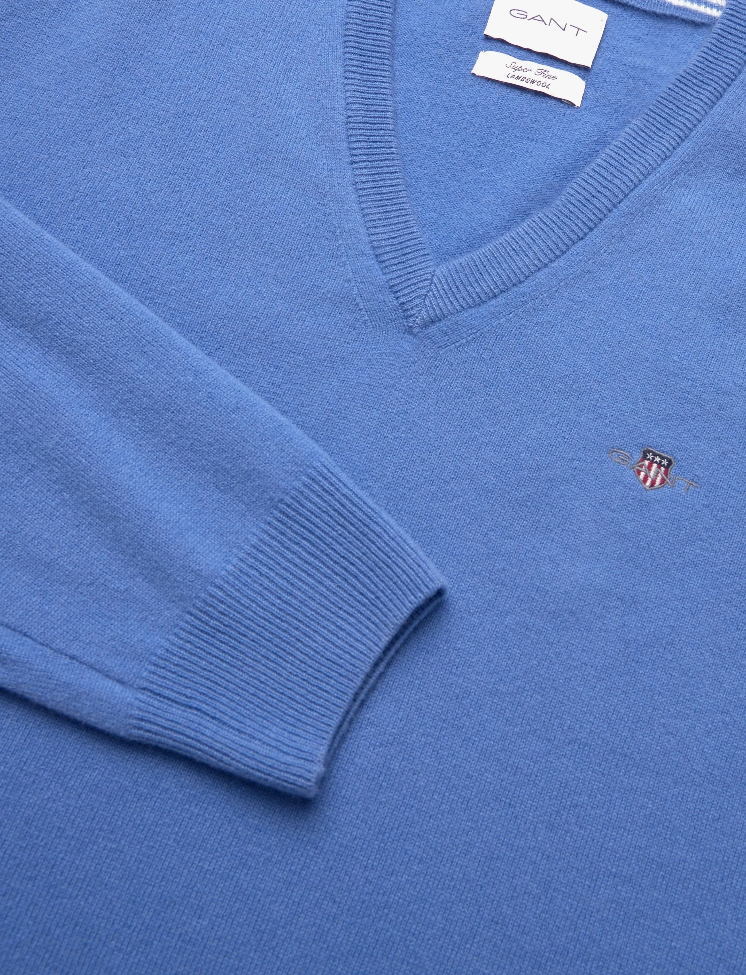 Gant - SUPERFINE LAMBSWOOL V-NECK - v-ausschnitt - perfect blue - 2