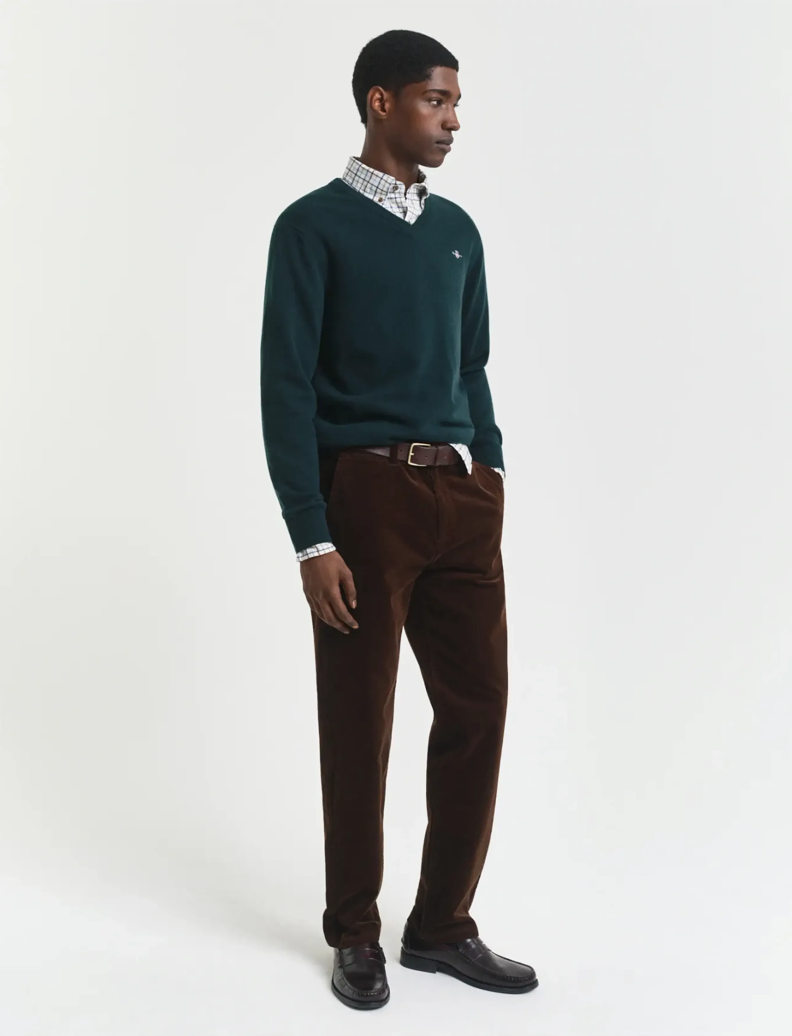 Gant - SUPERFINE LAMBSWOOL V-NECK - basic-strickmode - tartan green - 5