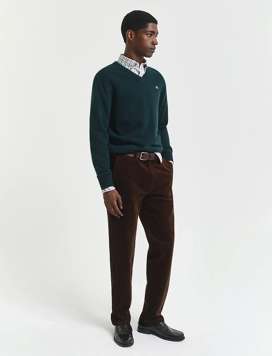 Gant - SUPERFINE LAMBSWOOL V-NECK - v-ausschnitt - tartan green - 5