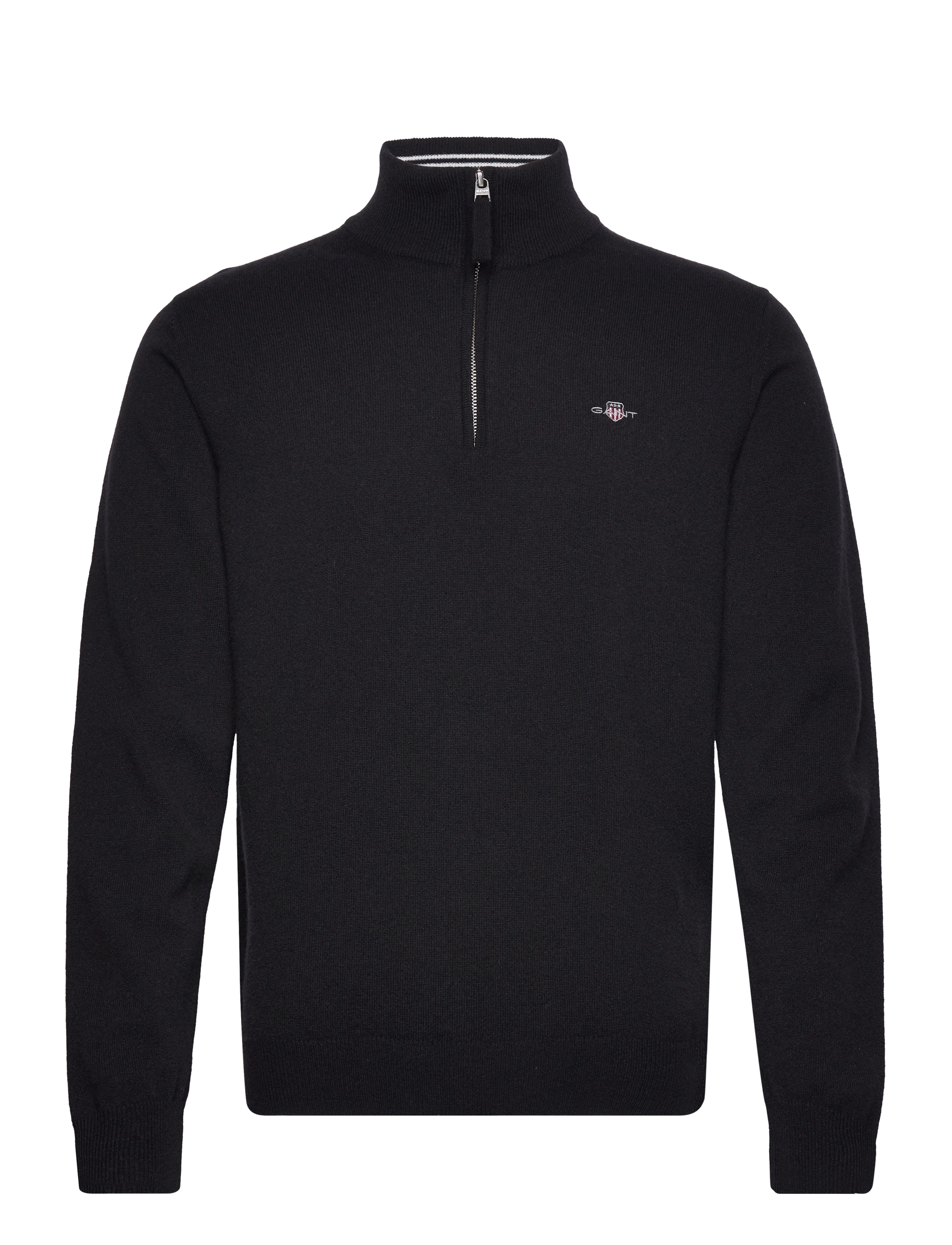 Gant SUPERFINE LAMBSWOOL HALF ZIP - Halfzip strik - BLACK / black