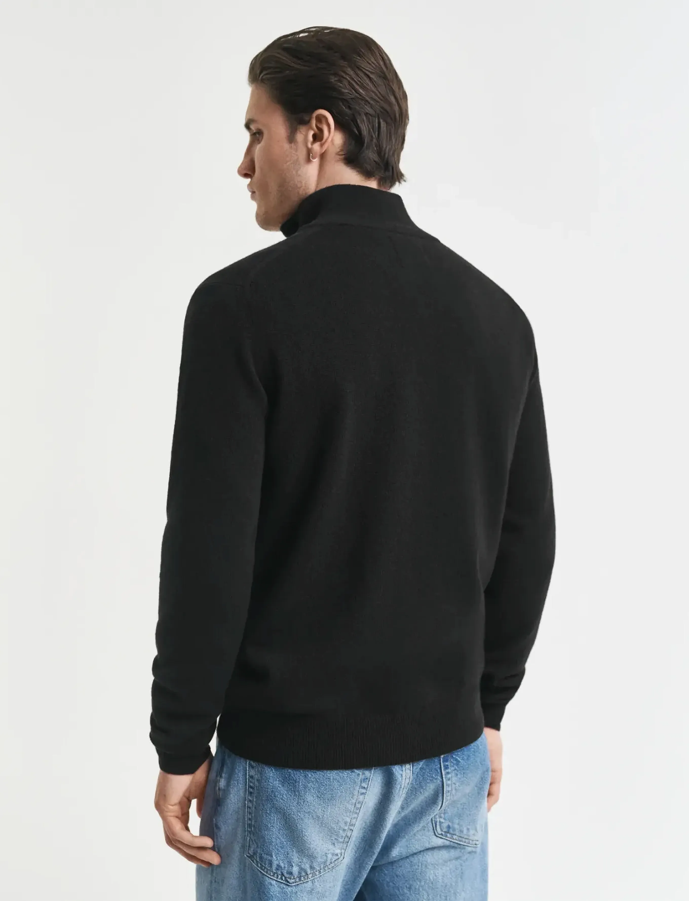 Gant - SUPERFINE LAMBSWOOL HALF ZIP - pullover mit halbem reißverschluss - black - 3