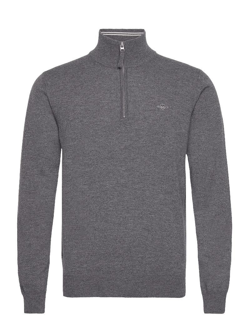 GANT - SUPERFINE LAMBSWOOL HALF ZIP - pulls demi-zippés - charcoal melange - 1