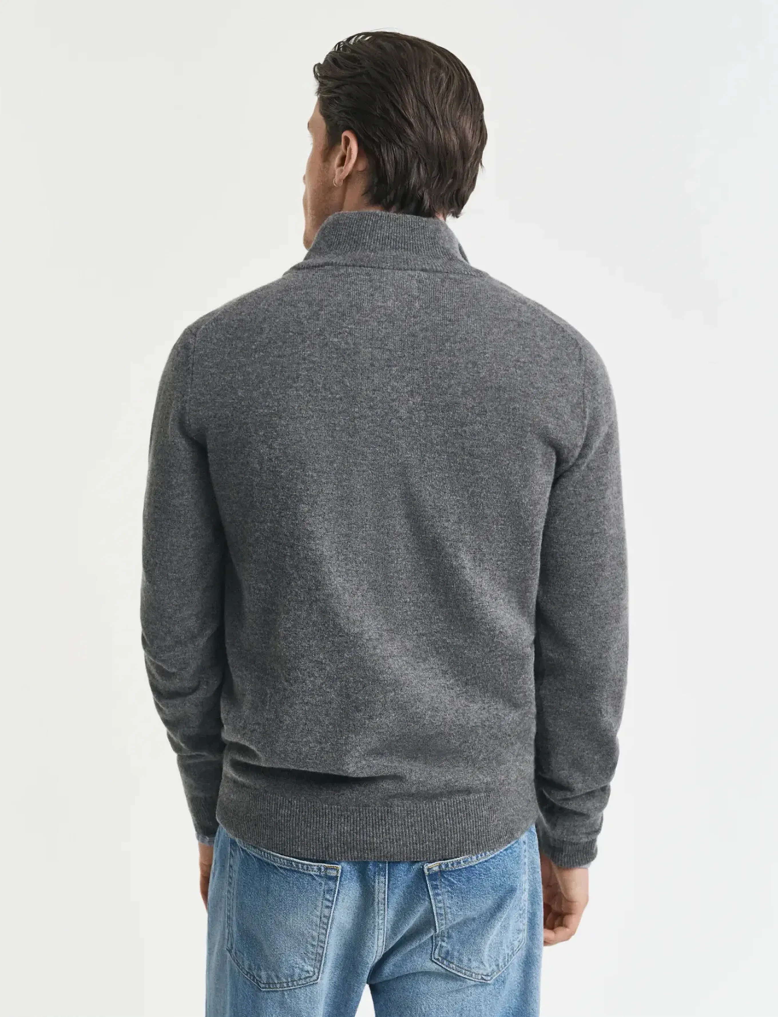 Gant - SUPERFINE LAMBSWOOL HALF ZIP - half zip jumpers - charcoal melange - 3