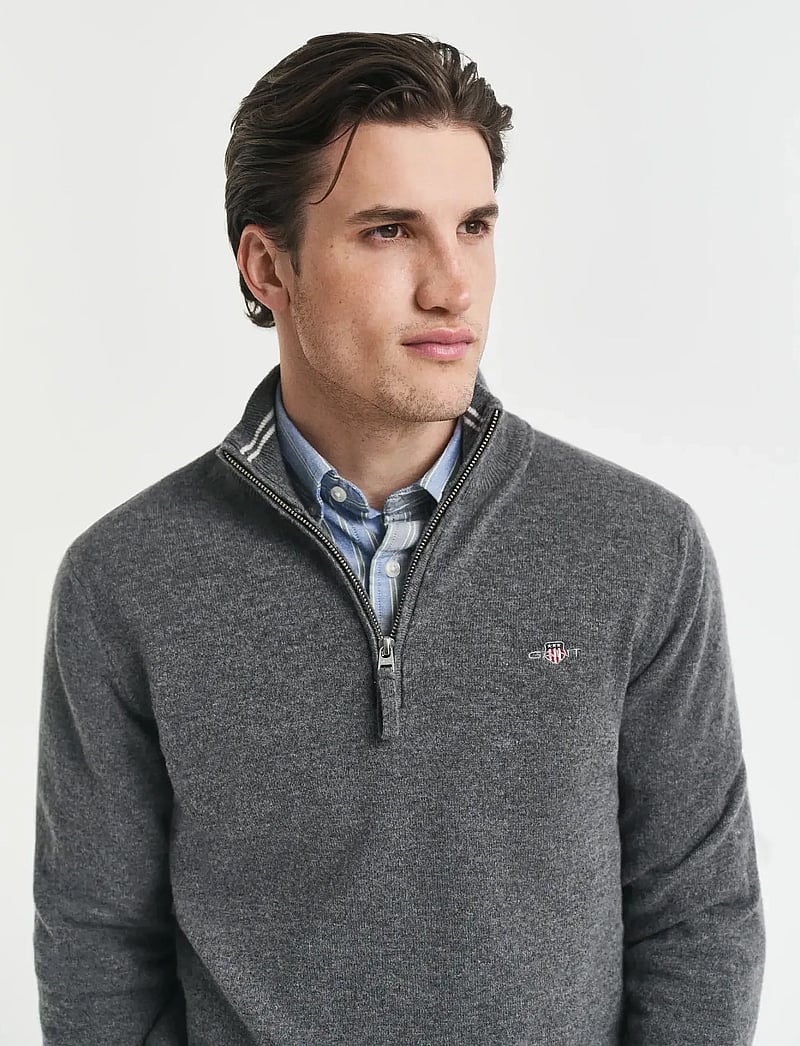 GANT - SUPERFINE LAMBSWOOL HALF ZIP - pulls demi-zippés - charcoal melange - 4