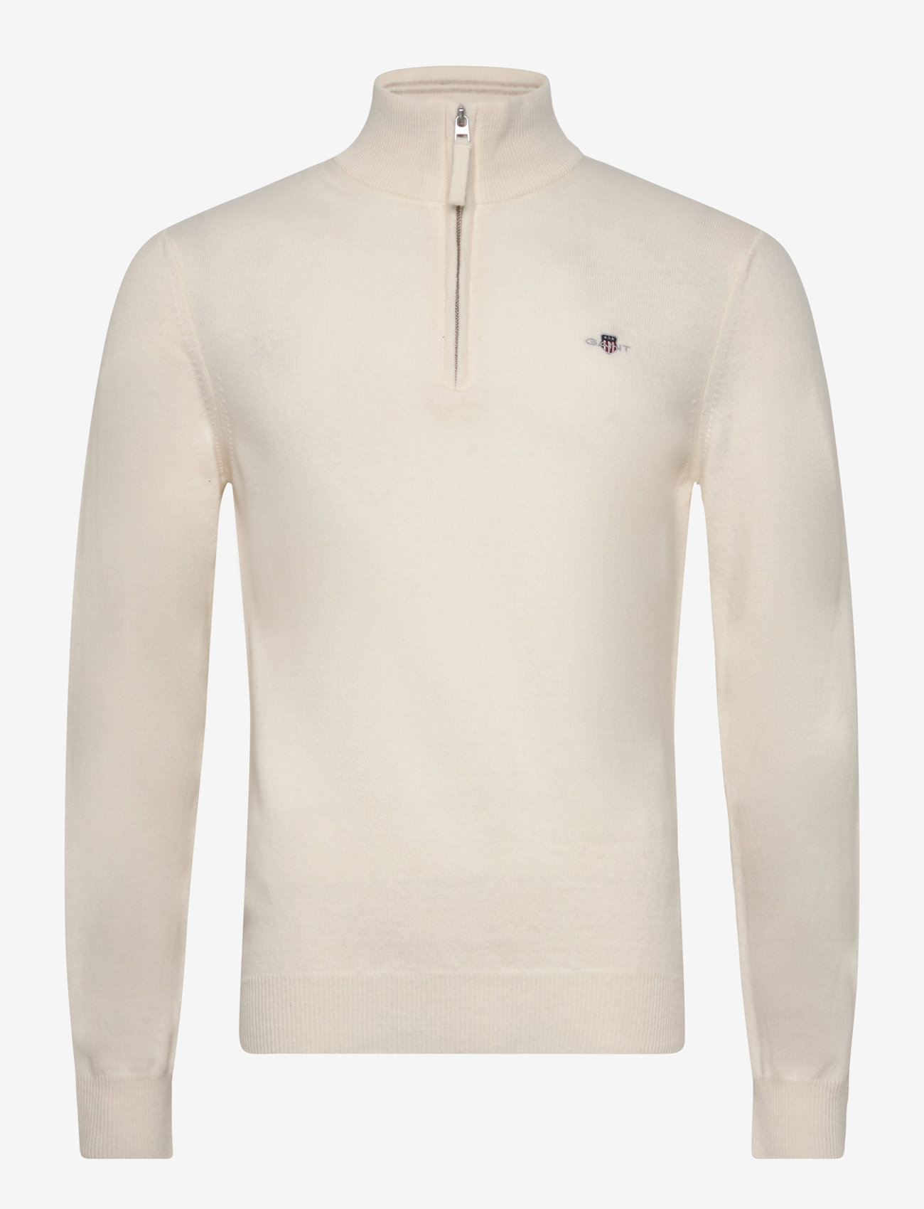 GANT - SUPERFINE LAMBSWOOL HALF ZIP - half zip jumpers - cream - 1