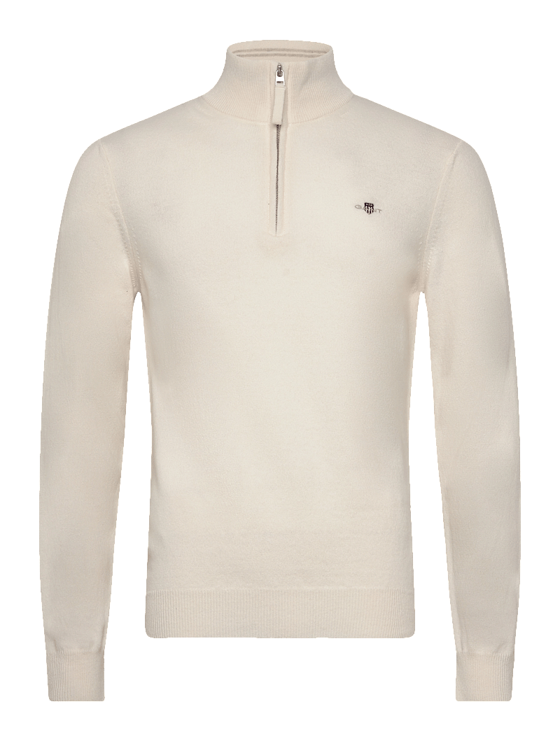 GANT - SUPERFINE LAMBSWOOL HALF ZIP - half zip jumpers - cream - 1