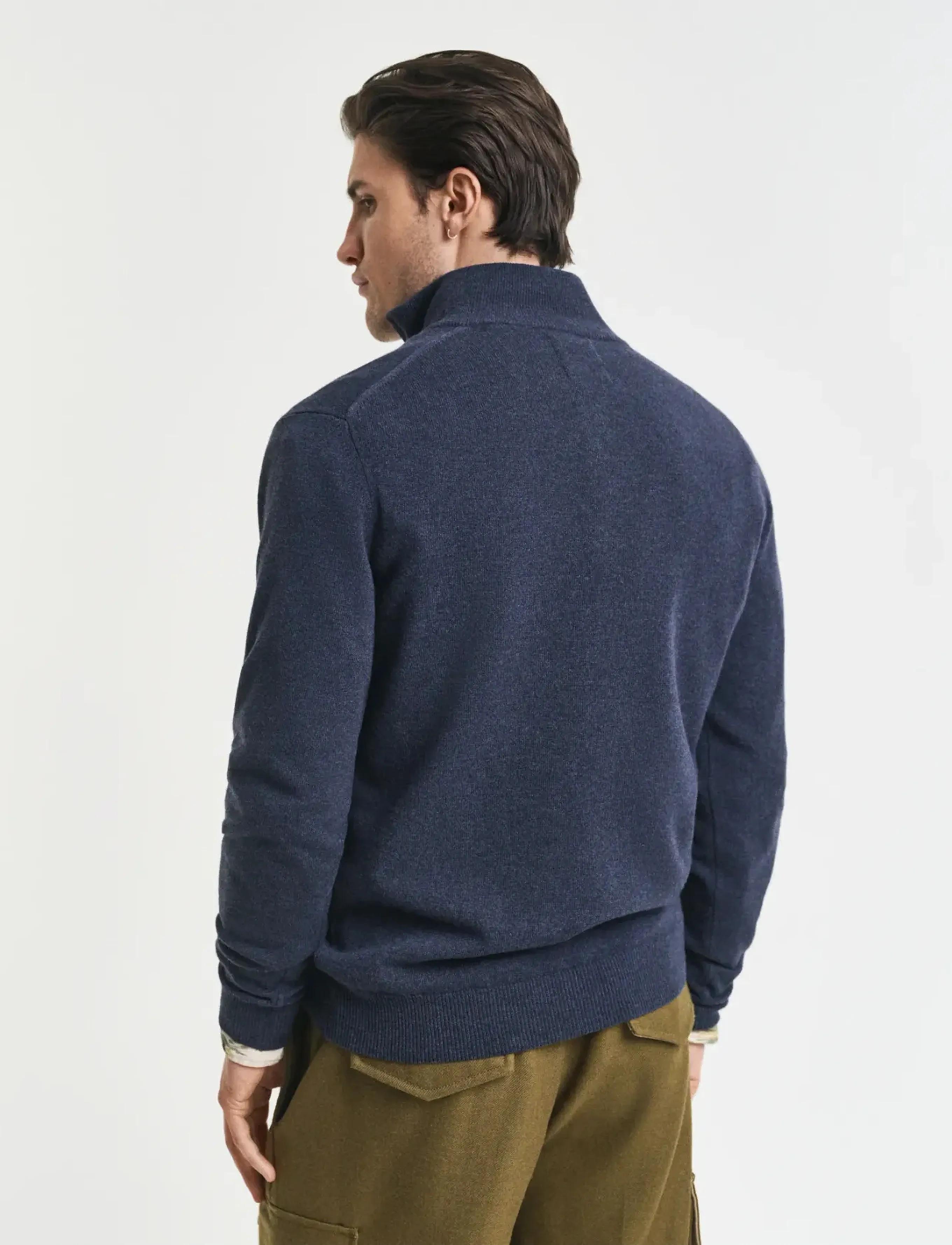 Gant - SUPERFINE LAMBSWOOL HALF ZIP - tõmblukk-kaelusega džemprid - dark navy melange - 3