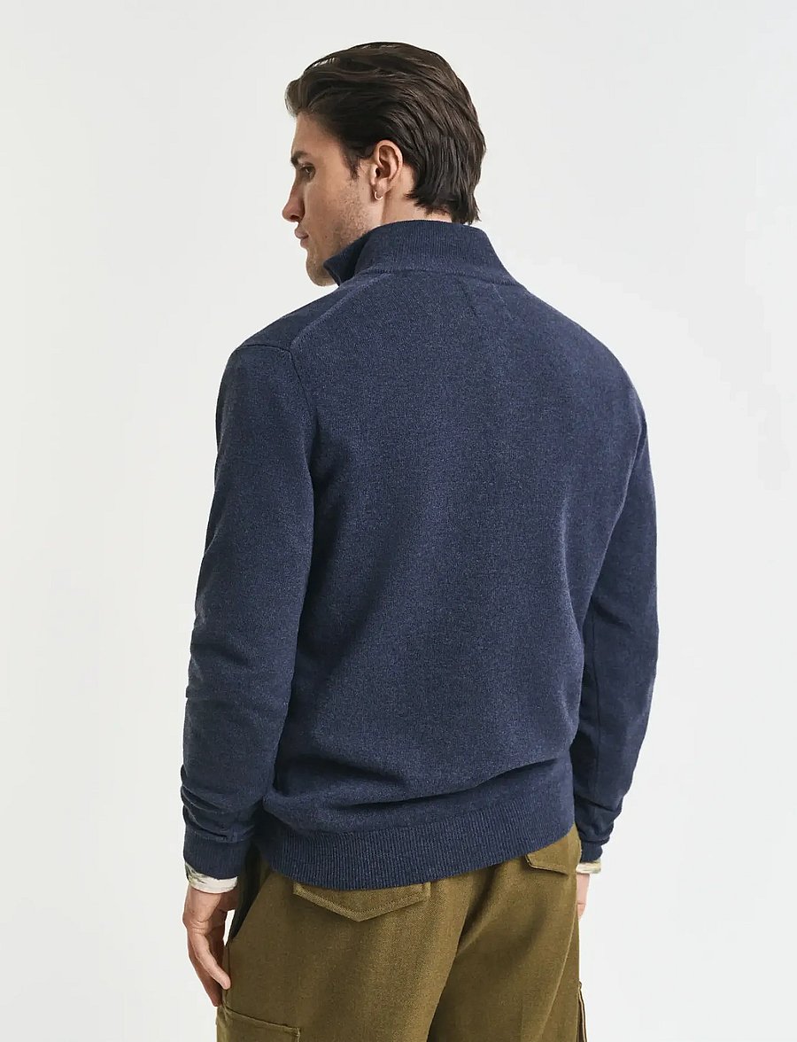 Gant - SUPERFINE LAMBSWOOL HALF ZIP - pullover mit halbem reißverschluss - dark navy melange - 3