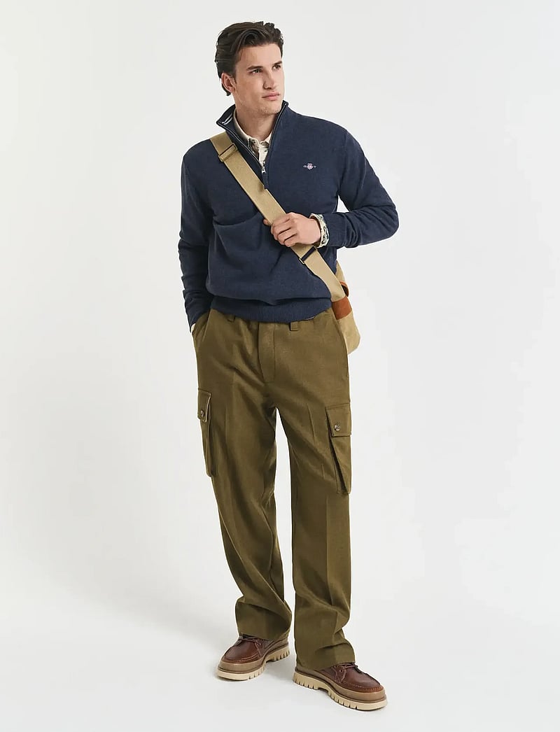 GANT - SUPERFINE LAMBSWOOL HALF ZIP - half zip-tröjor - dark navy melange - 5