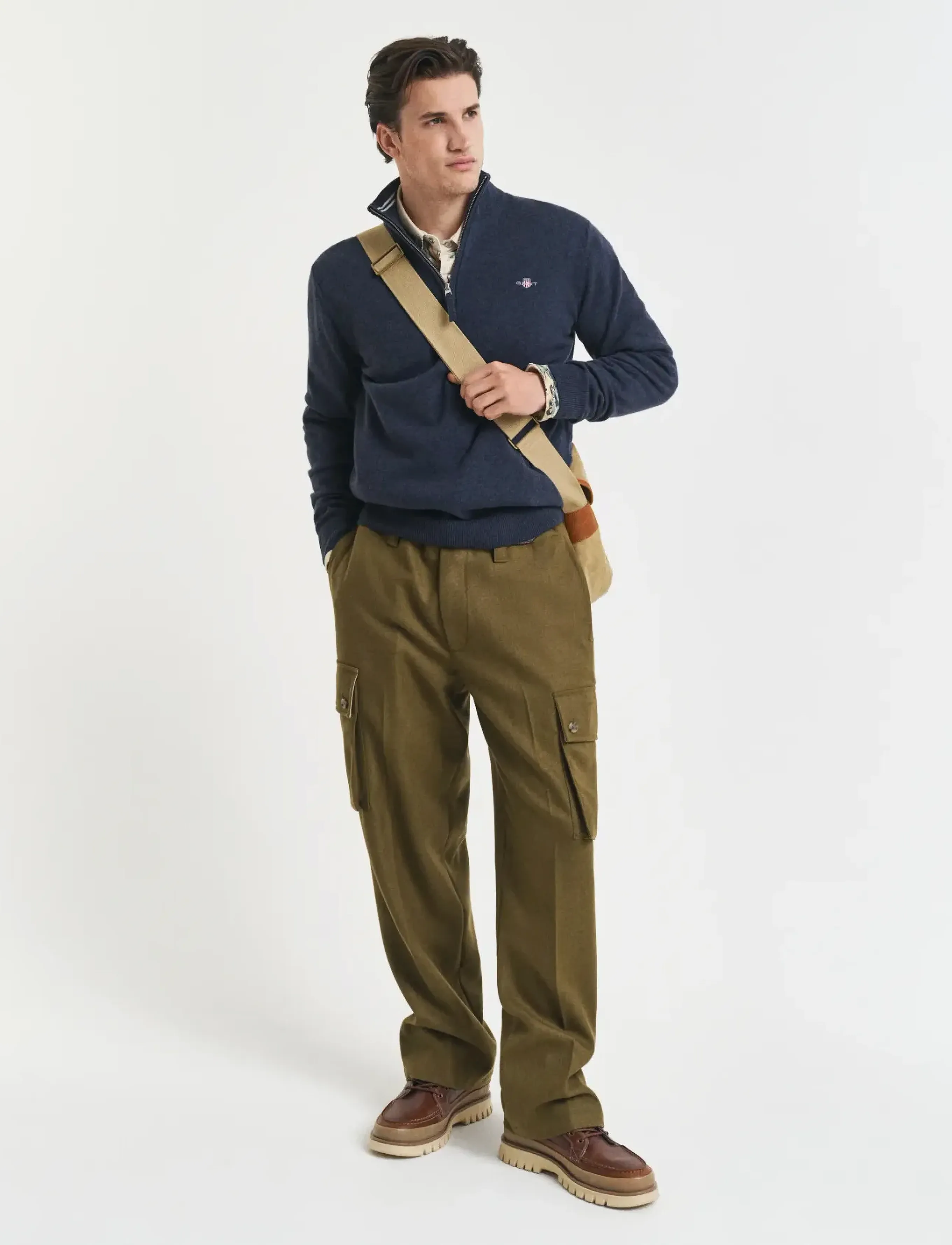 Gant - SUPERFINE LAMBSWOOL HALF ZIP - tõmblukk-kaelusega džemprid - dark navy melange - 5