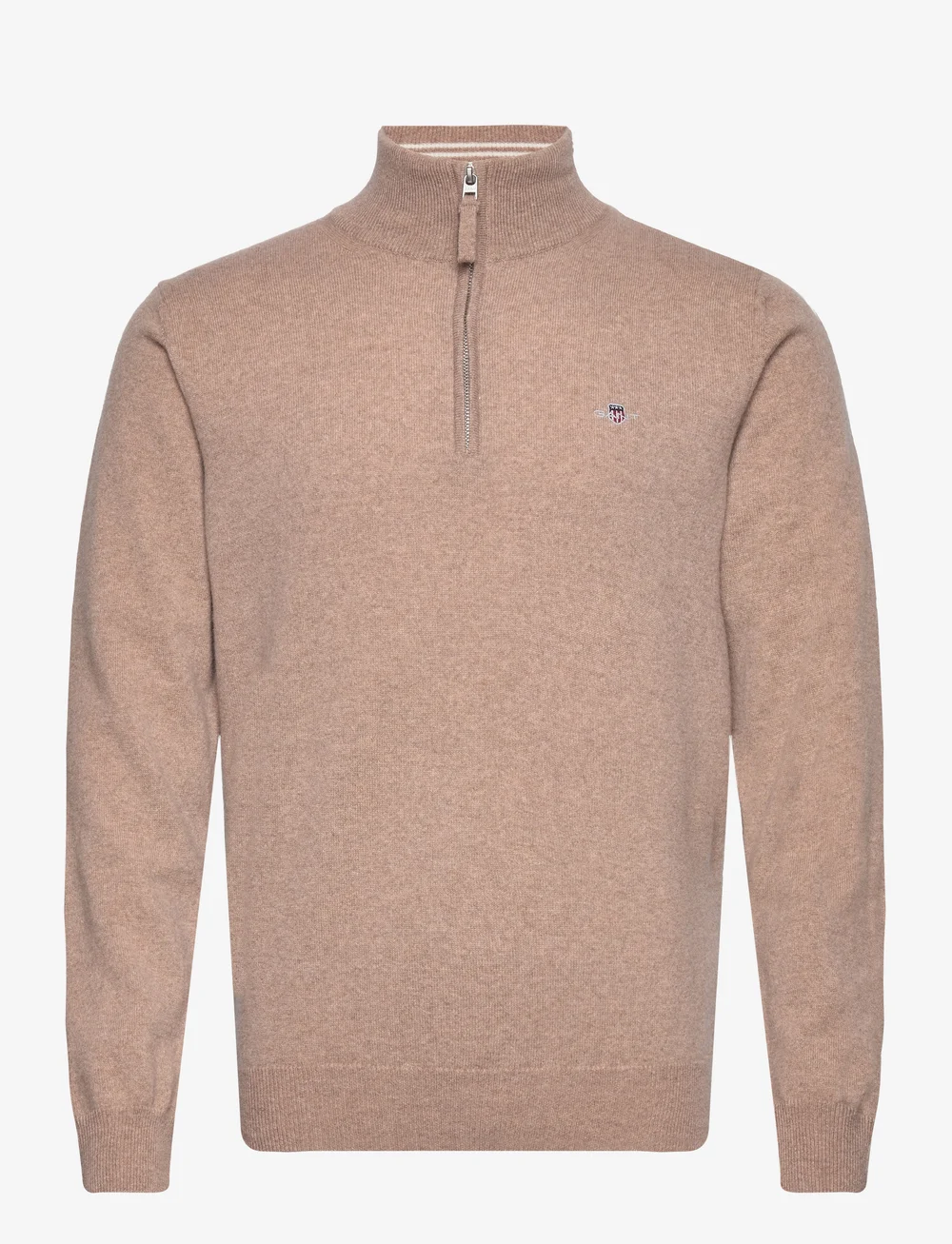 GANT - SUPERFINE LAMBSWOOL HALF ZIP - halfzip strik - dk. sand melange - 1