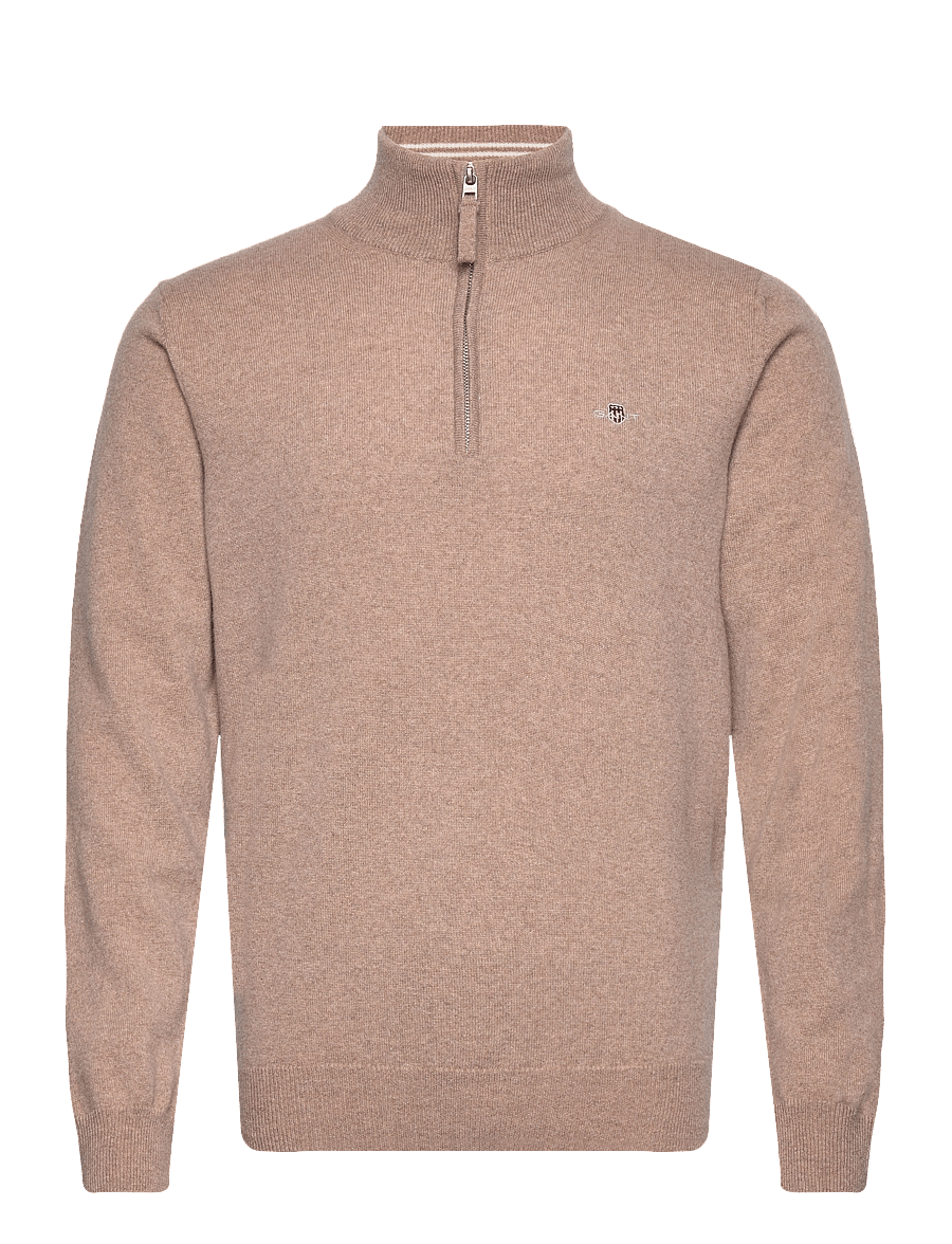 Gant - SUPERFINE LAMBSWOOL HALF ZIP - pullover mit halbem reißverschluss - dk. sand melange - 1