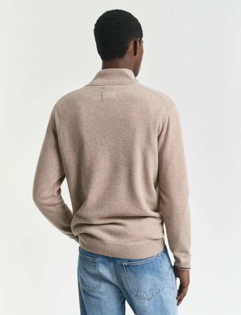 GANT - SUPERFINE LAMBSWOOL HALF ZIP - halfzip strik - dk. sand melange - 3