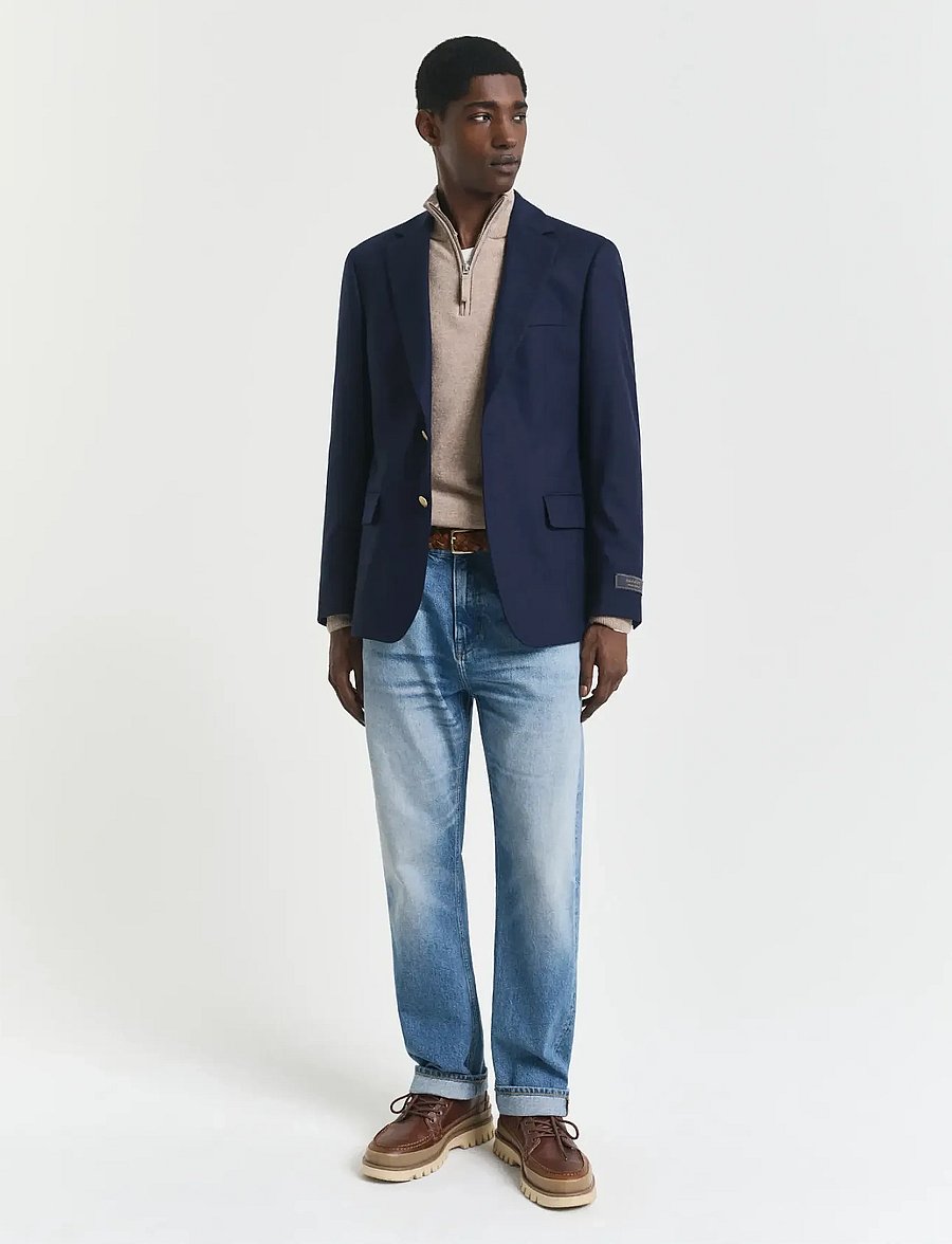 Gant - SUPERFINE LAMBSWOOL HALF ZIP - pullover mit halbem reißverschluss - dk. sand melange - 5