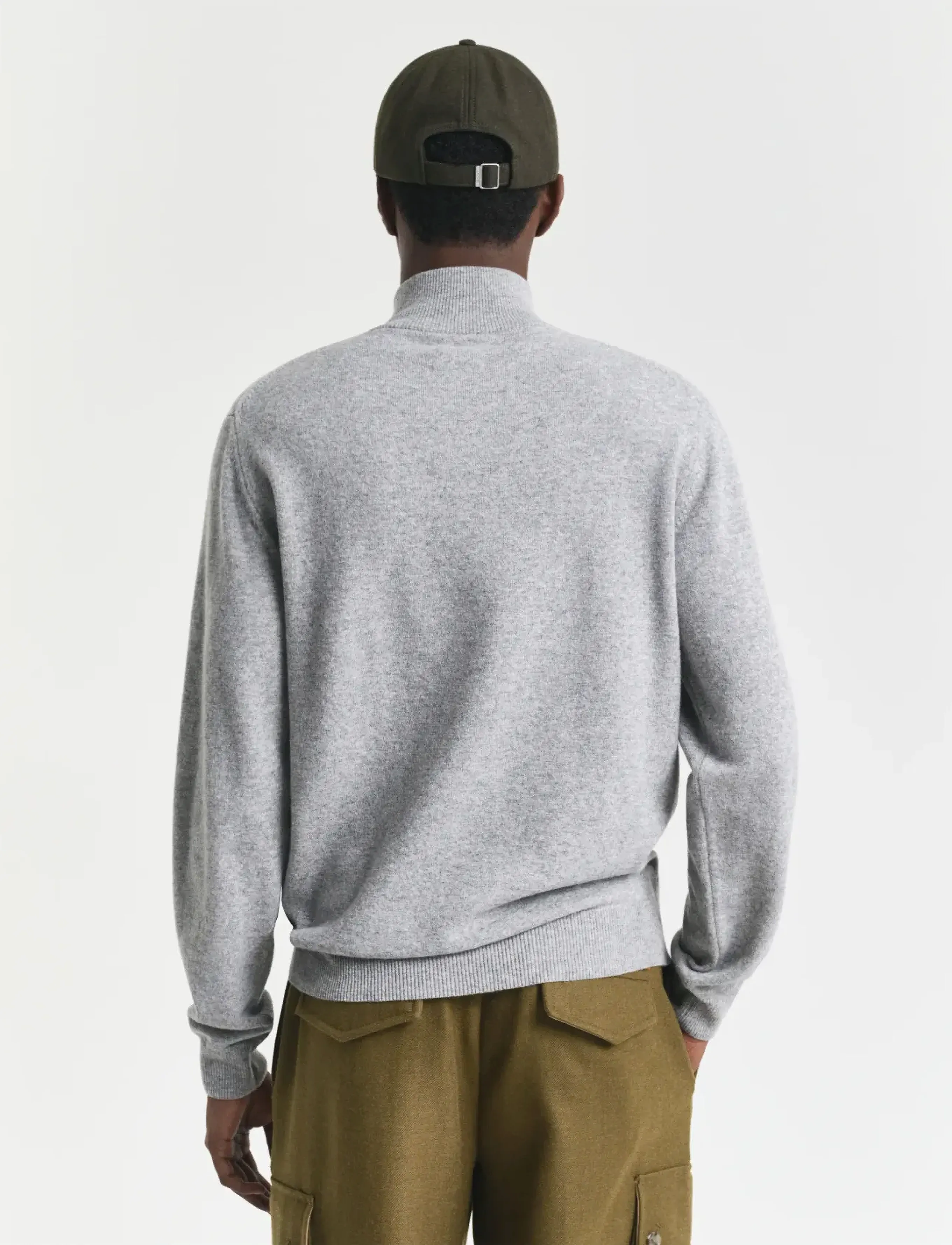 Gant - SUPERFINE LAMBSWOOL HALF ZIP - megztiniai - grey melange - 3