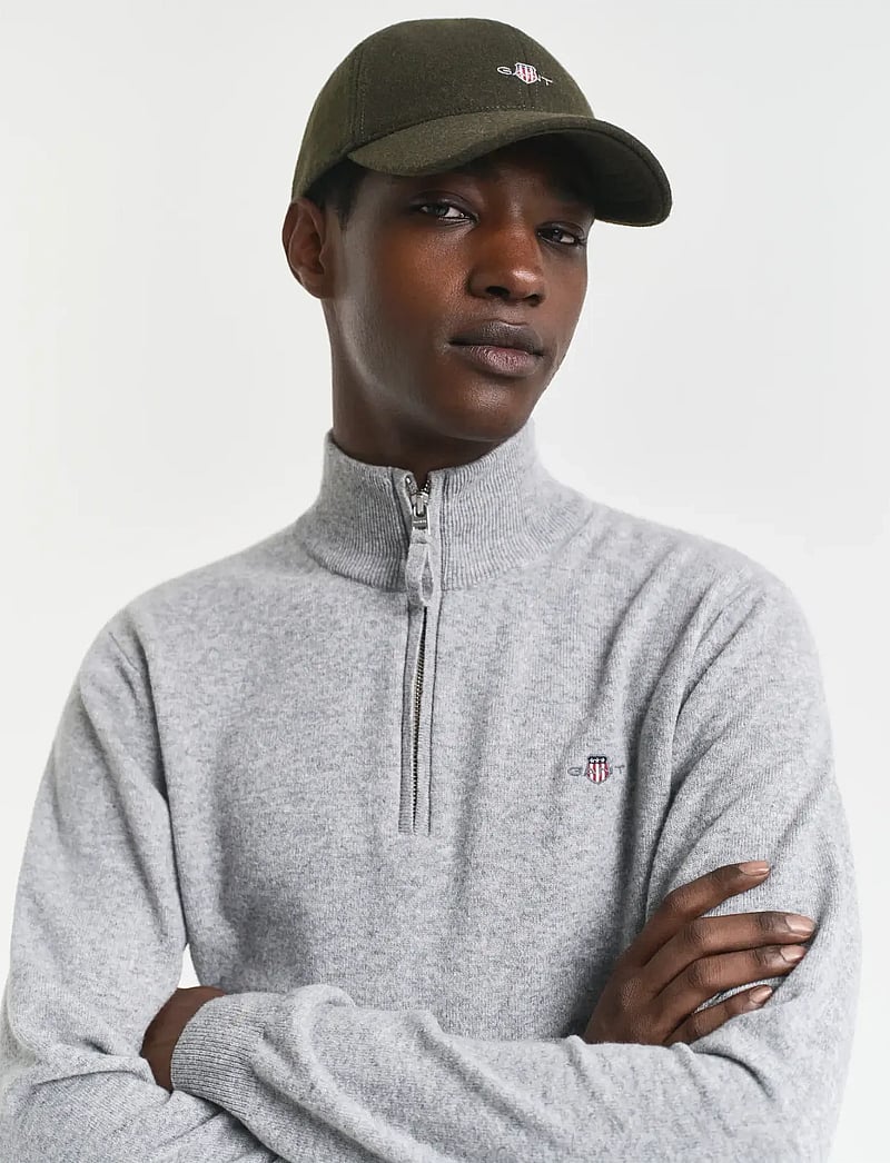 GANT - SUPERFINE LAMBSWOOL HALF ZIP - half zip-tröjor - grey melange - 4