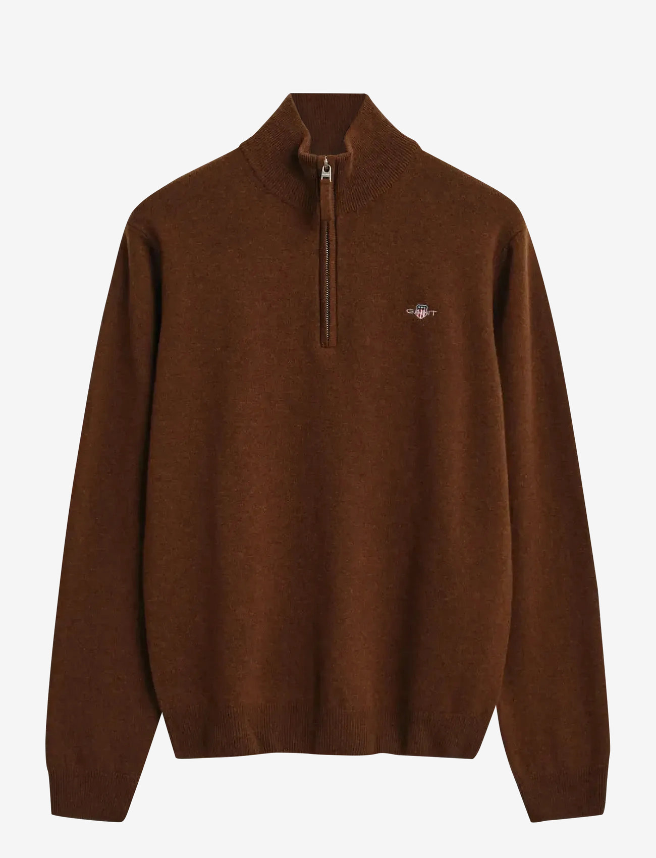 GANT - SUPERFINE LAMBSWOOL HALF ZIP - half zip-trøjer - mahogany brown - 0