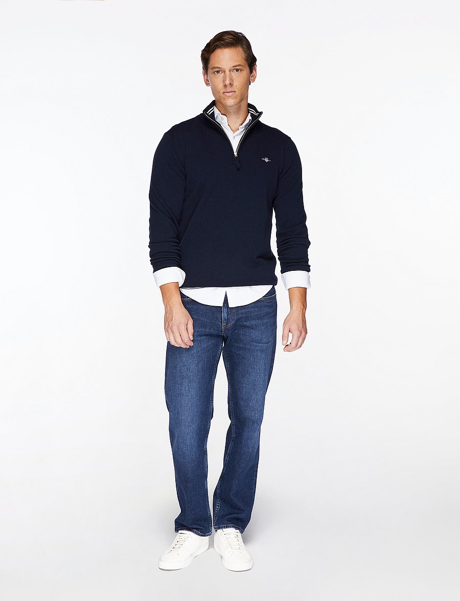 Gant - SUPERFINE LAMBSWOOL HALF ZIP - pullover mit halbem reißverschluss - marine - 3