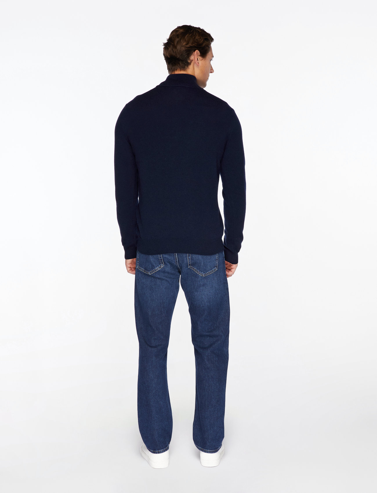 GANT - SUPERFINE LAMBSWOOL HALF ZIP - halfzip strik - marine - 5