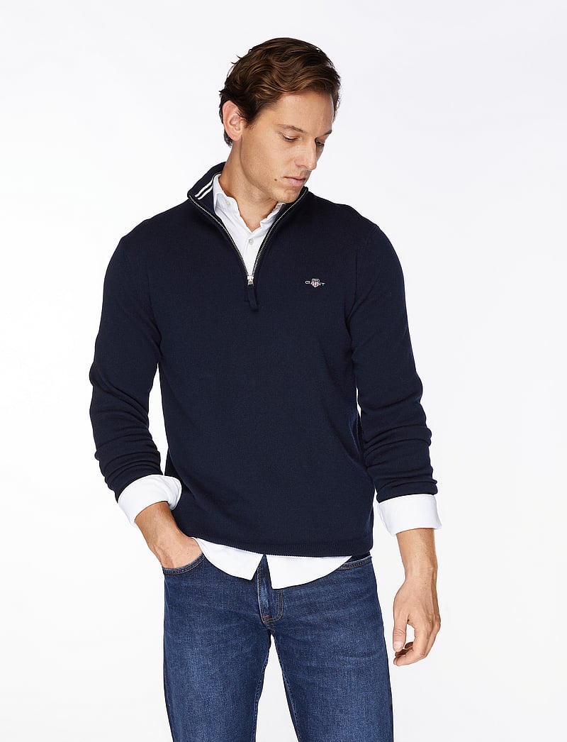 Gant - SUPERFINE LAMBSWOOL HALF ZIP - pulls demi-zippés - marine - 0
