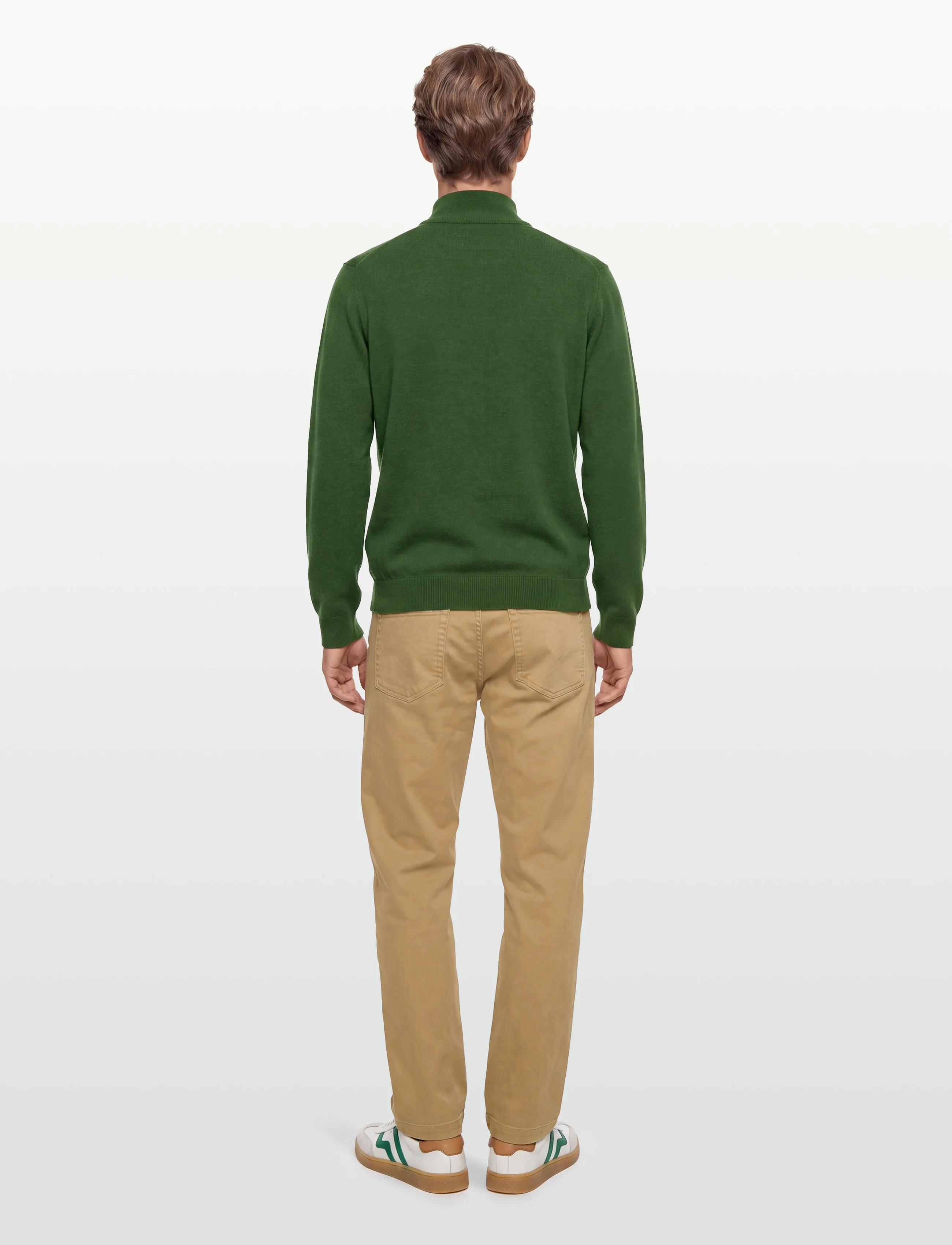 Gant - SUPERFINE LAMBSWOOL HALF ZIP - menn - moss green - 4